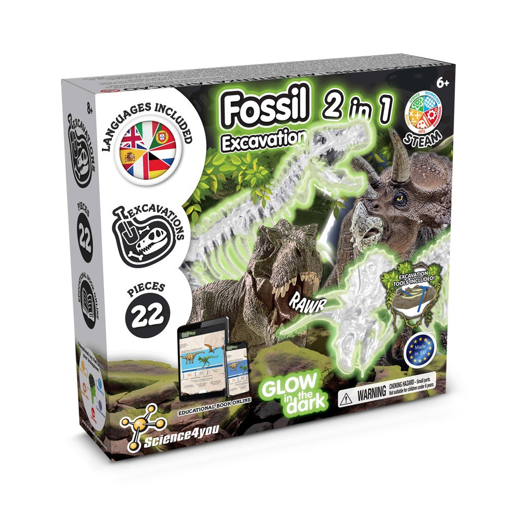 2 in 1 Fossil Excavation Kit I. Lernspiel für Kinder – zusätzliche Ansicht