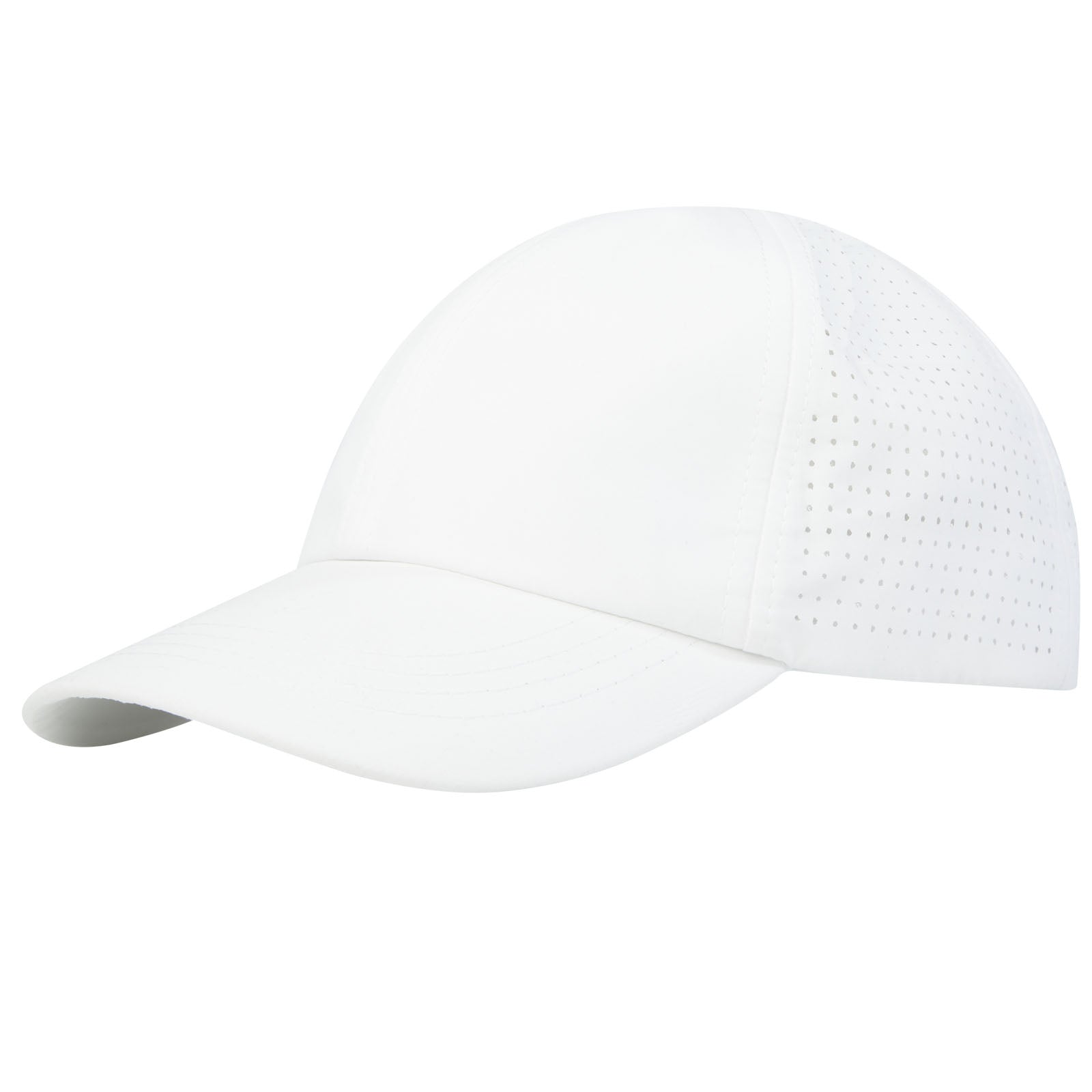 Mica 110 g/m² GRS recycelte Cool Fit Kappe mit sechs Segmenten – Weiss