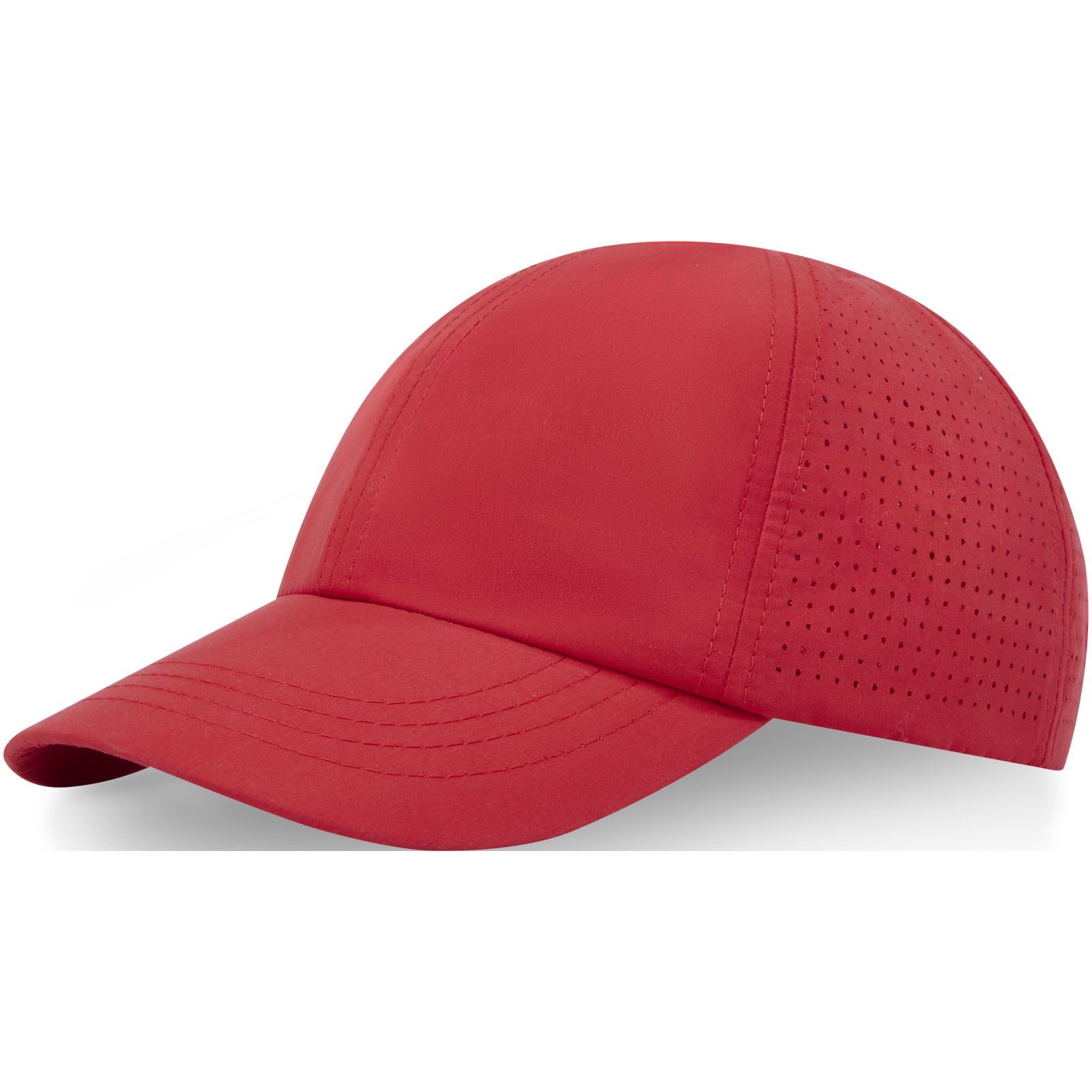 Mica 110 g/m² GRS recycelte Cool Fit Kappe mit sechs Segmenten – Rot