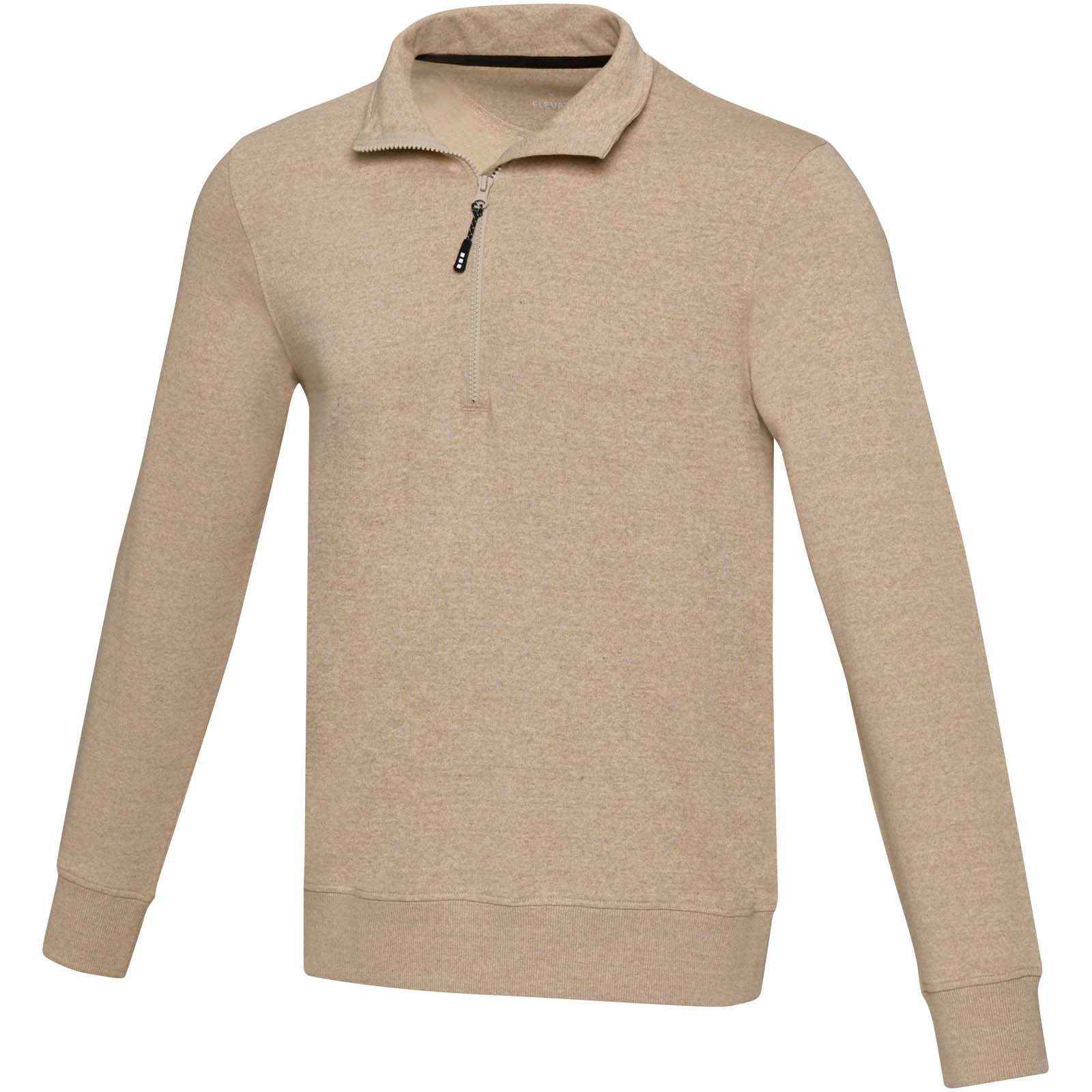 Tin 280 g/m² Aware™ Pullover mit Half-Zip Reißverschluss aus recyceltem Material Unisex – Oatmeal – XXS
