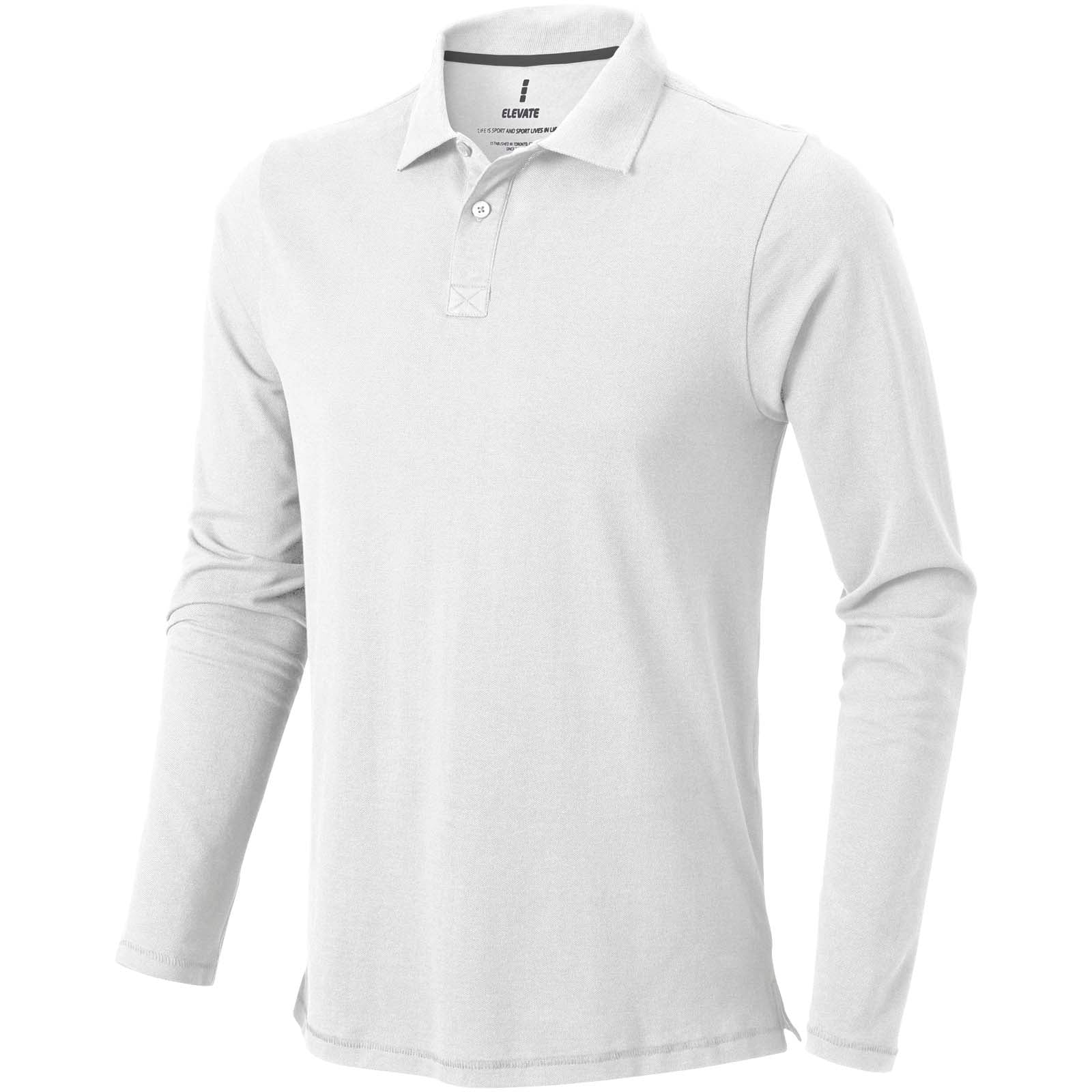Calgary 180 g/m² Langarm Poloshirt für Herren – Weiss – 3XL