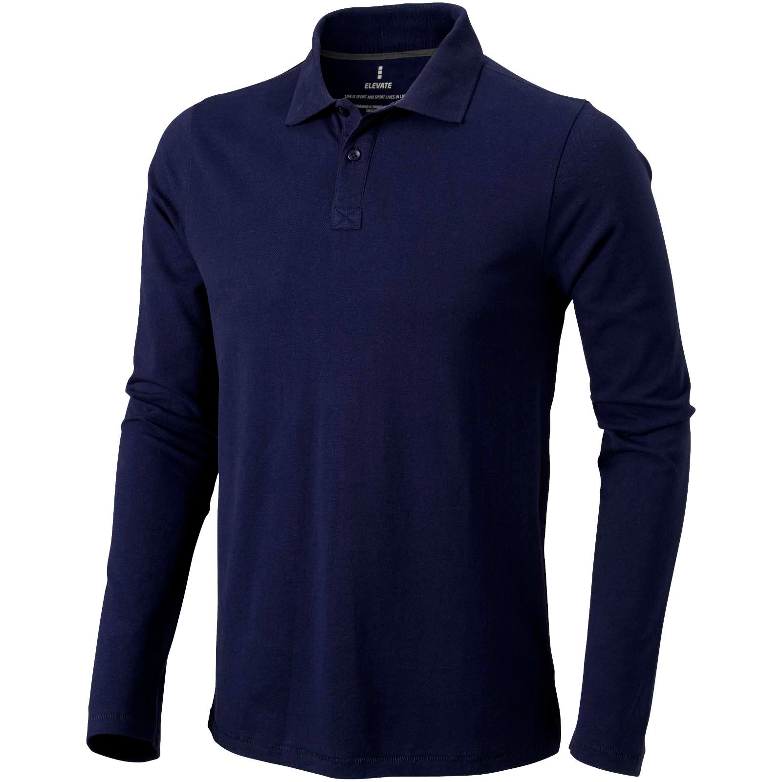 Calgary 180 g/m² Langarm Poloshirt für Herren – Navy – 3XL