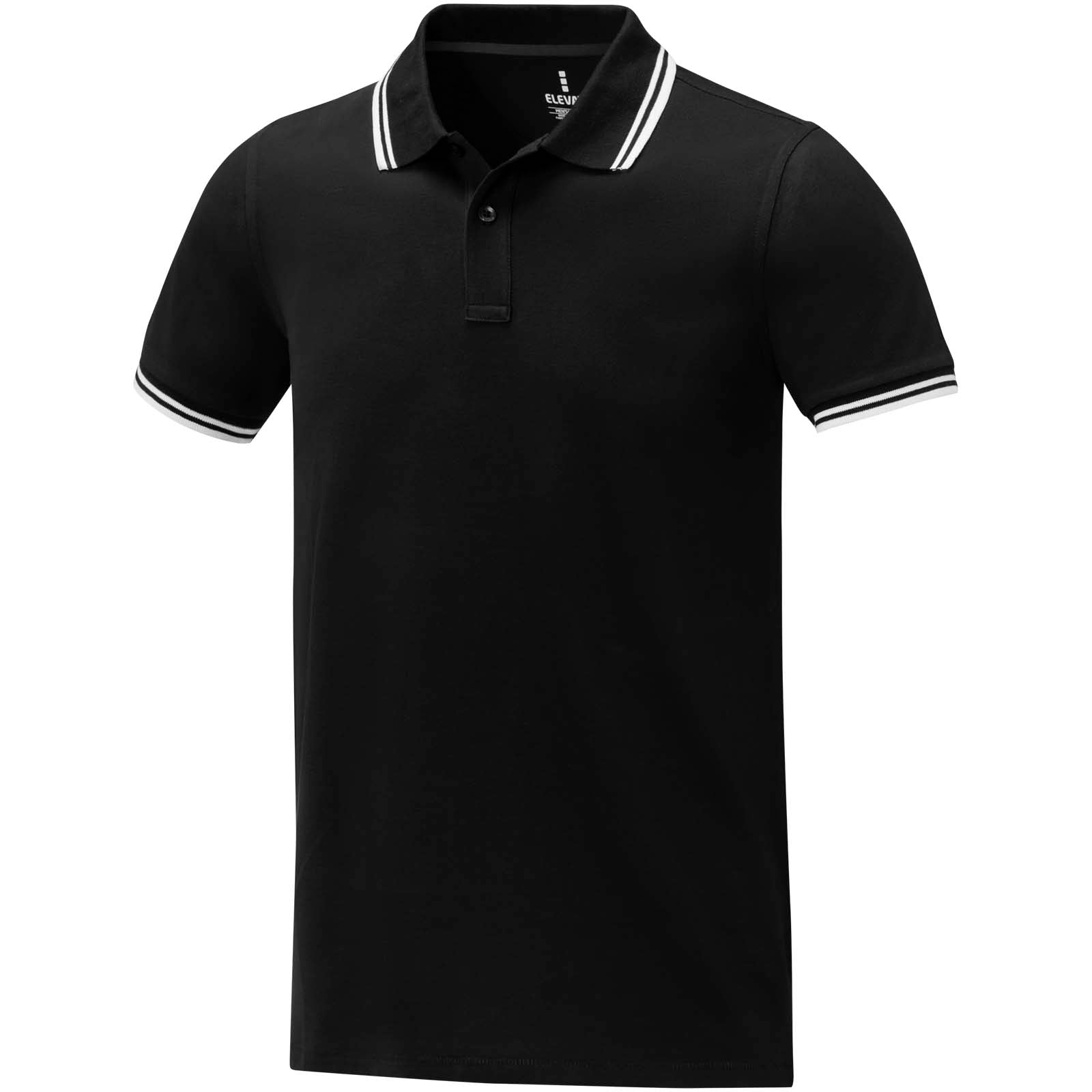 Amarago 200 g/m² Polo mit abgesetztem Rand für Herren – Schwarz – 3XL