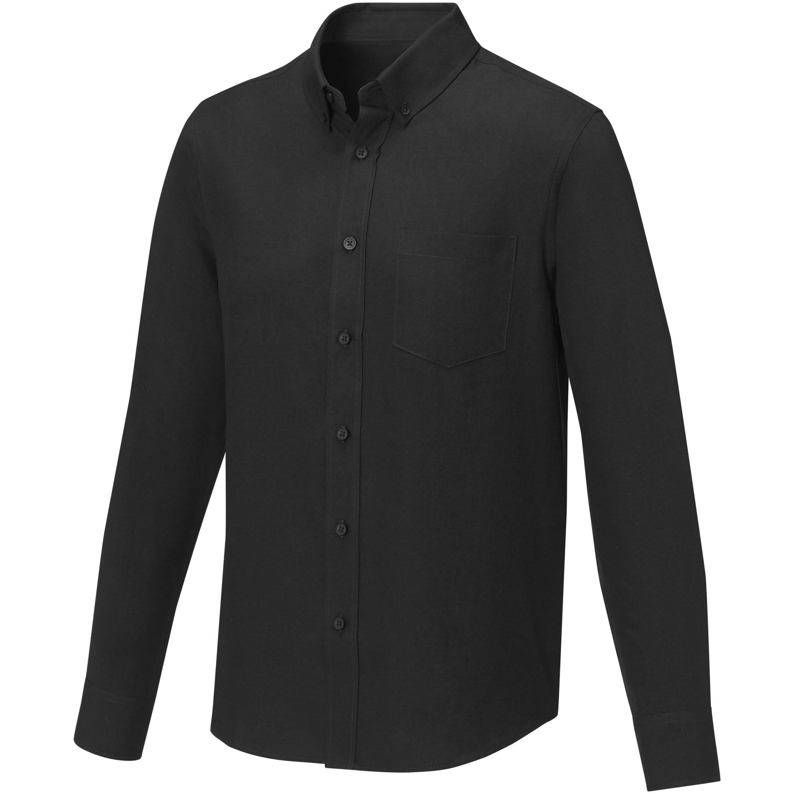 Pollux 130 g/m² Herrenhemd mit langen Ärmeln – Schwarz – 5XL