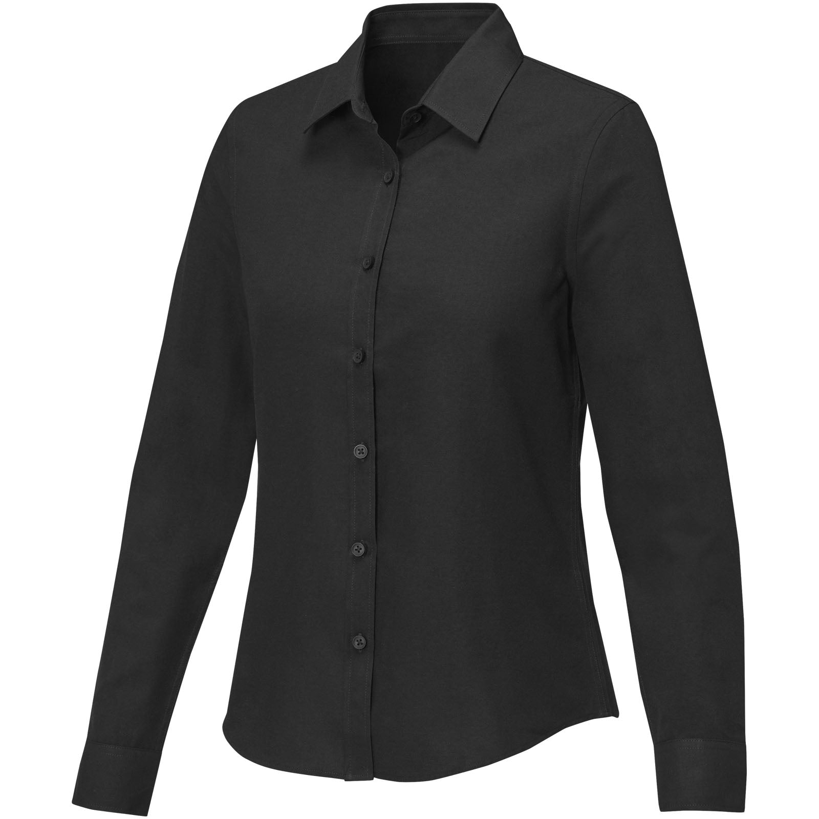 Pollux 130 g/m² Damenbluse mit langen Ärmeln – Schwarz – 3XL