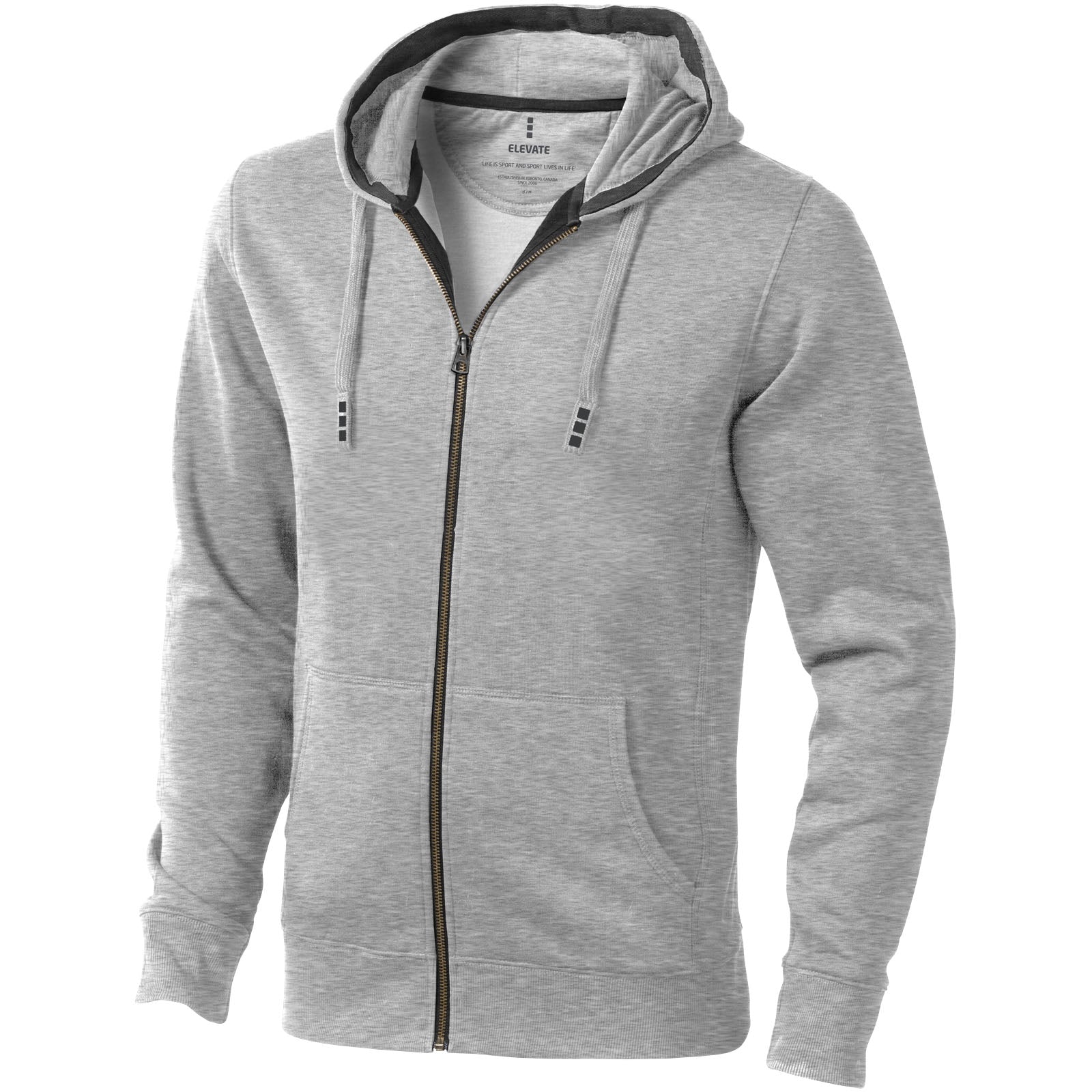 Arora 300 g/m² Kapuzensweatjacke Unisex – Grau Meliert – 3XL