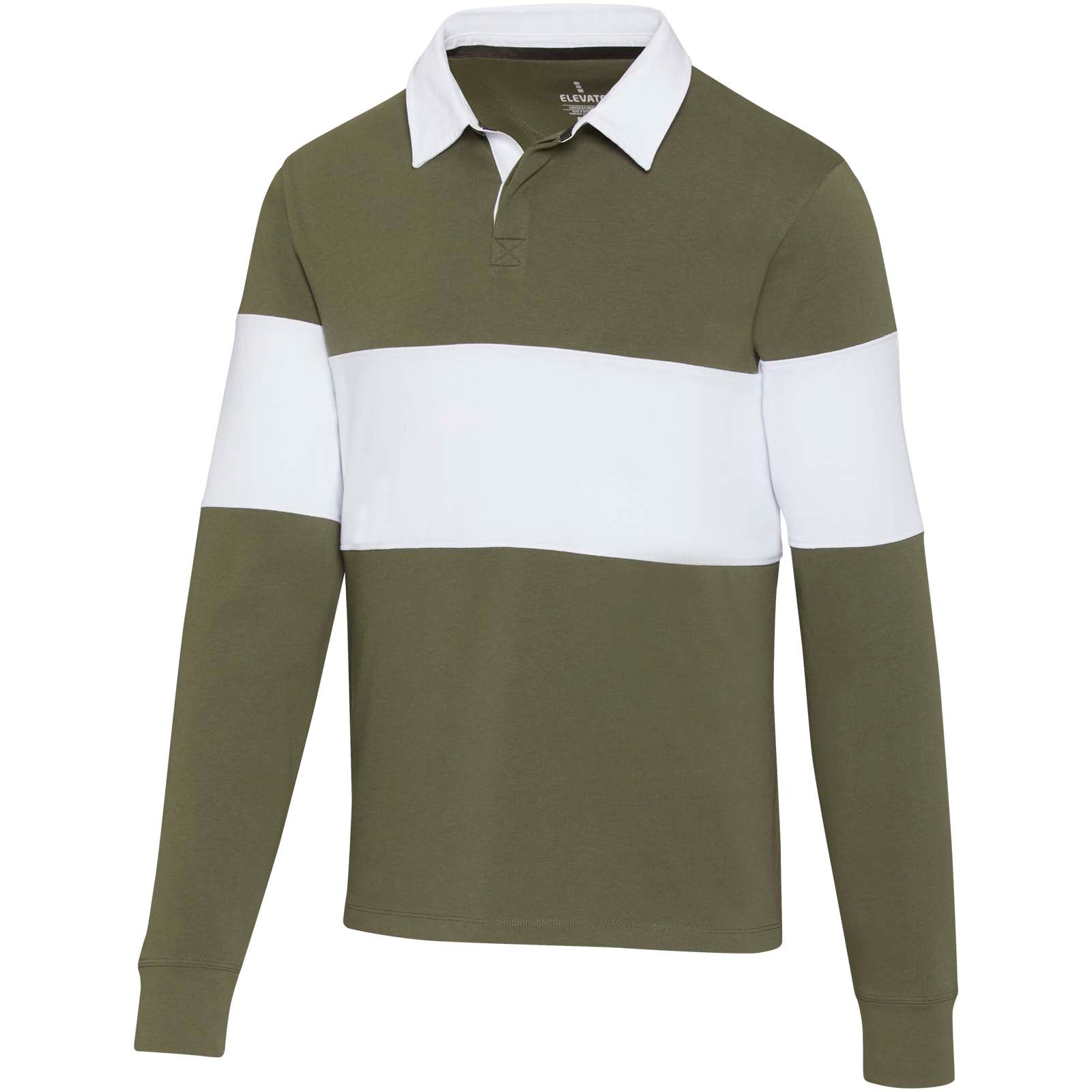 Clyde Rugby Polo Sweatshirt Unisex – Grün Weiss – XXS
