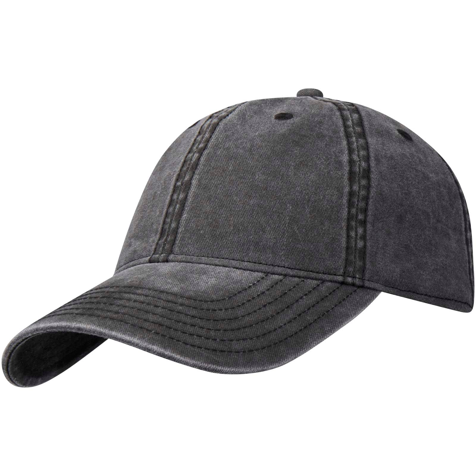 Grafton 270 g/m² Kappe mit 6 Segmenten washed – Schwarz