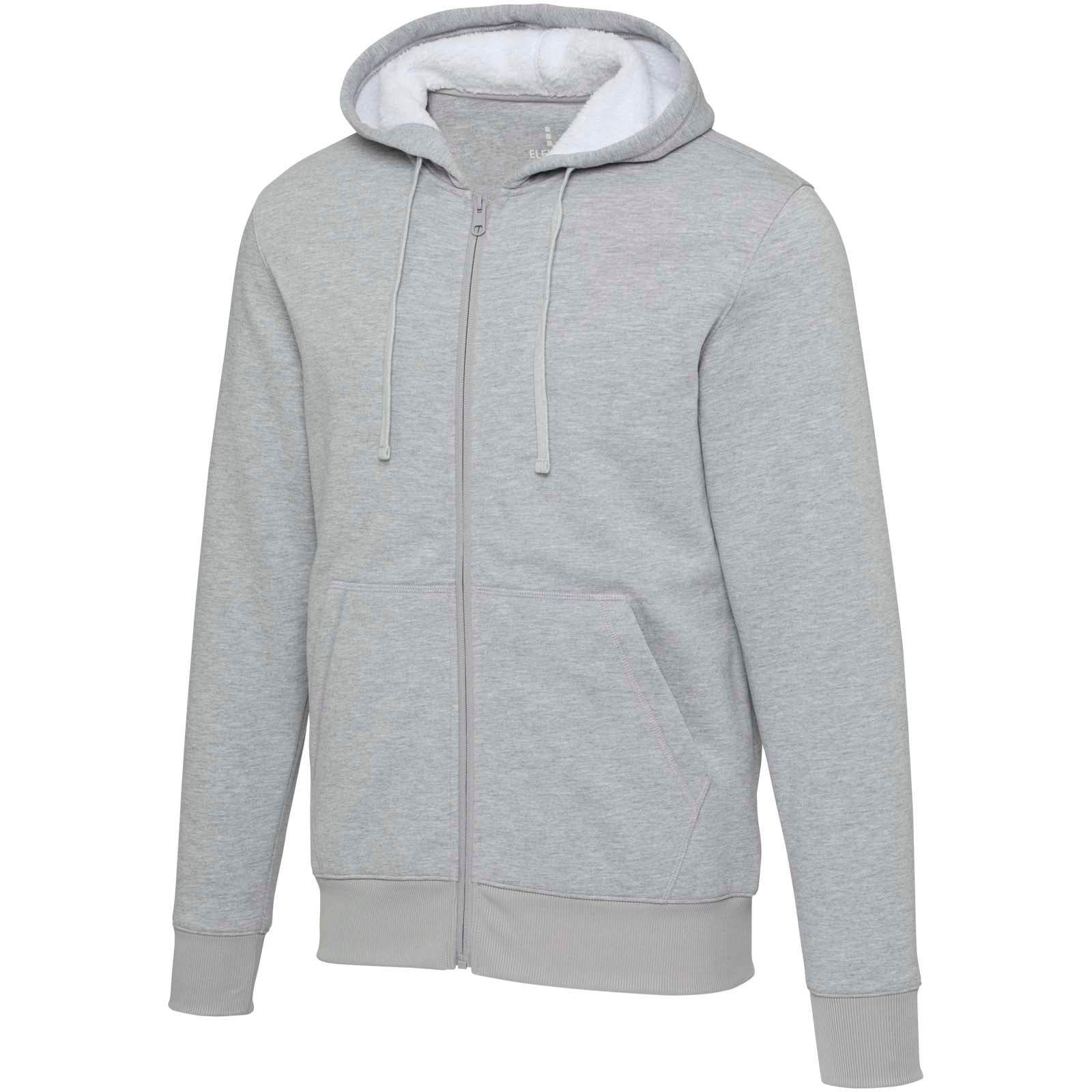 Natron 320 g/m² Sherpa-Kapuzenjacke mit Reißverschluss – Heather Grau – XXS