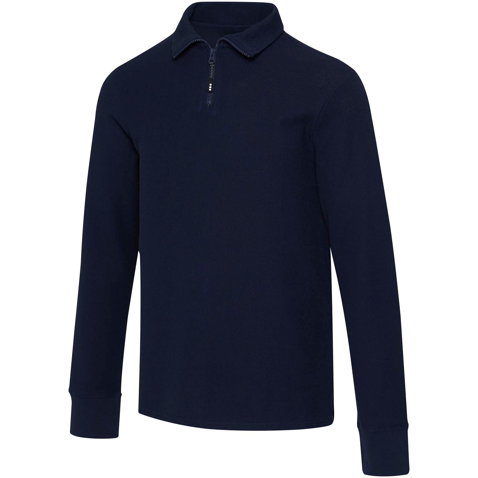 Apollo 245 g/m² Langarm Poloshirt Unisex mit Reißverschluss – Navy – 3XS