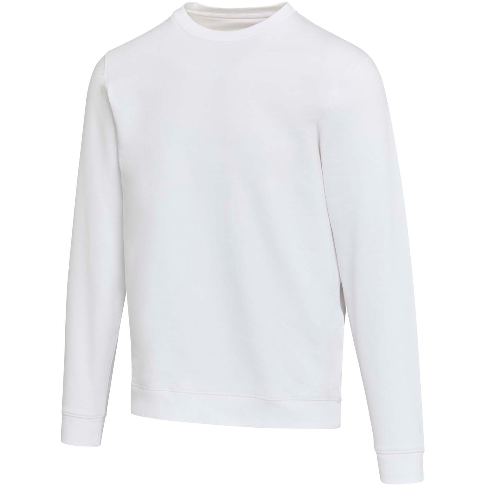 Jasper 280 g/m² Pullover mit Rundhalsausschnitt aus recycelter Bio Baumwolle (OCS), unisex – Weiss – 3XS
