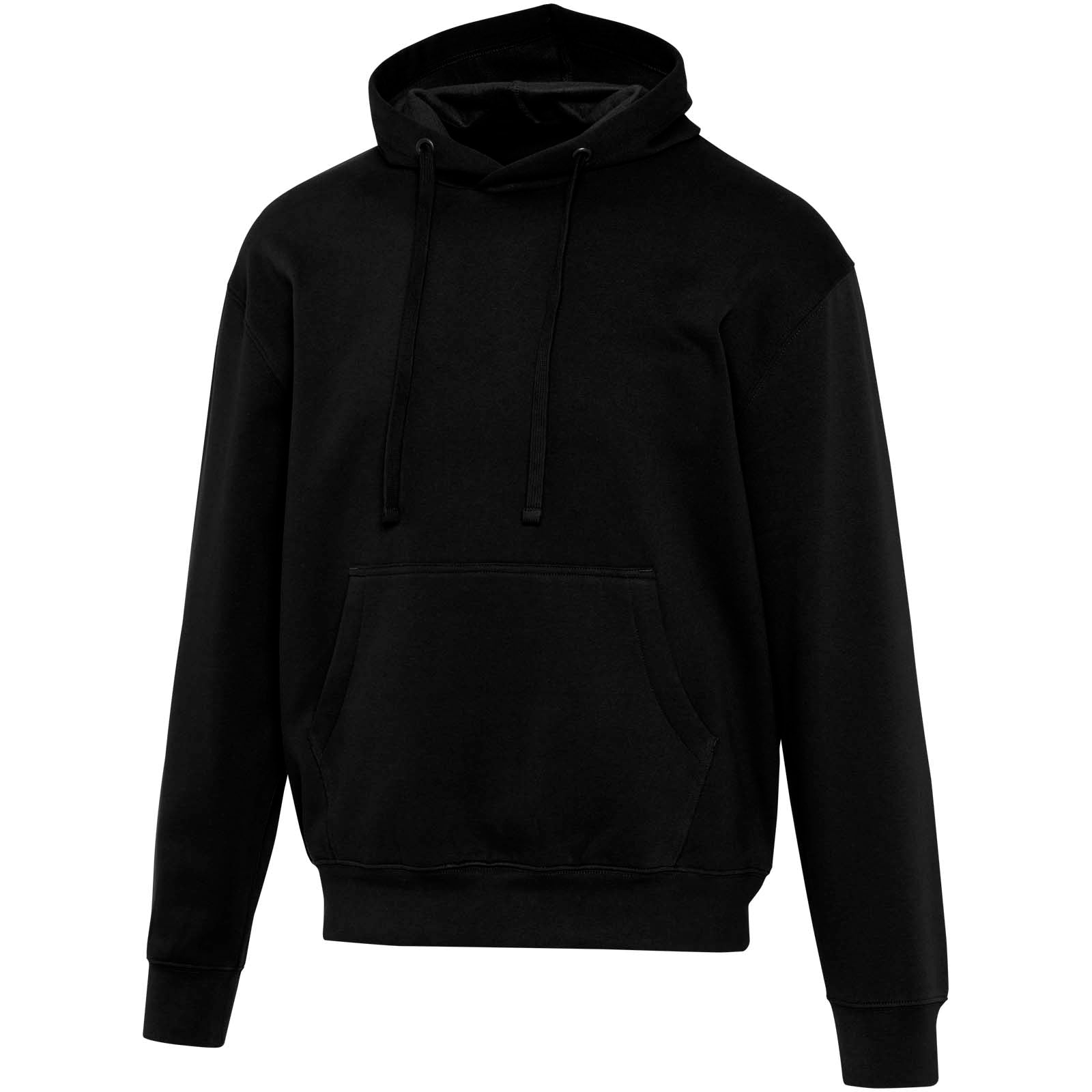 Boris Oversize Kapuzenpullover aus recycelter 280 g/m2 Bio Baumwolle (OCS), unisex – Schwarz – 3XS