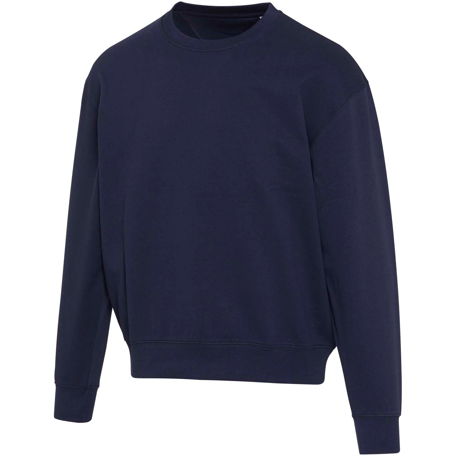 Boris Oversize Sweatshirt mit Rundhalsausschnitt aus recycelter 280 g/m2 Bio Baumwolle (OCS), unisex – Navy – 3XS