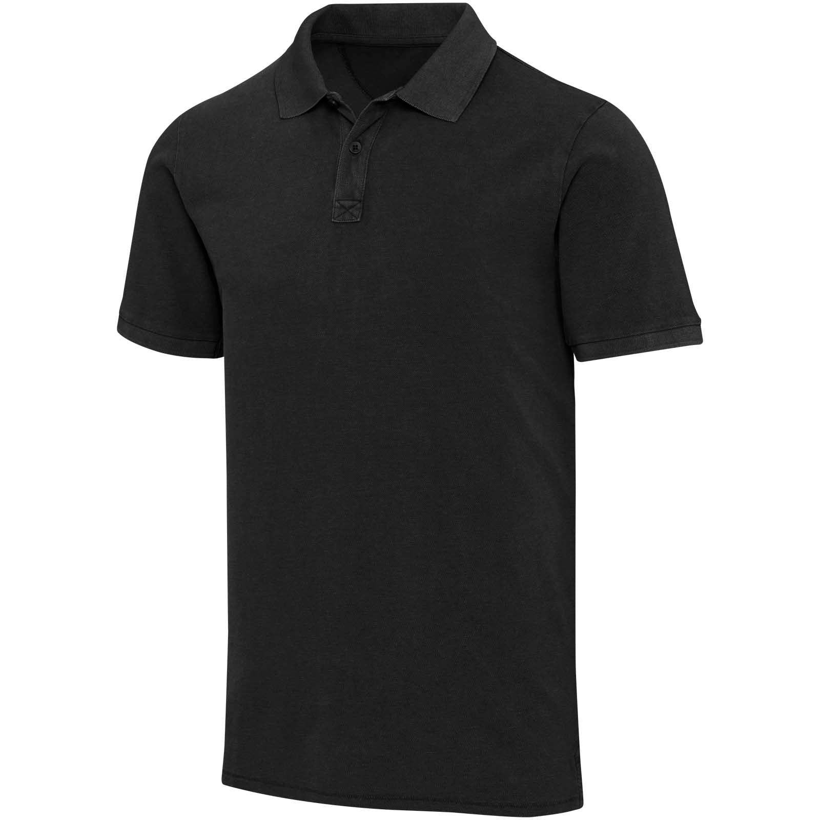 Calgary Poloshirt für Herren im Washed Look, 200 g/m2 – Schwarz – 3XL