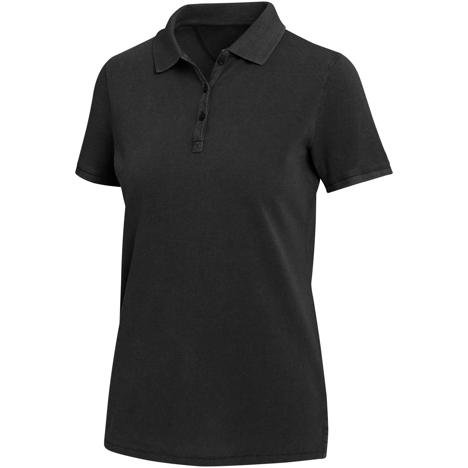 Calgary Poloshirt für Damen im Washed Look, 200 g/m2 – Schwarz – XXL