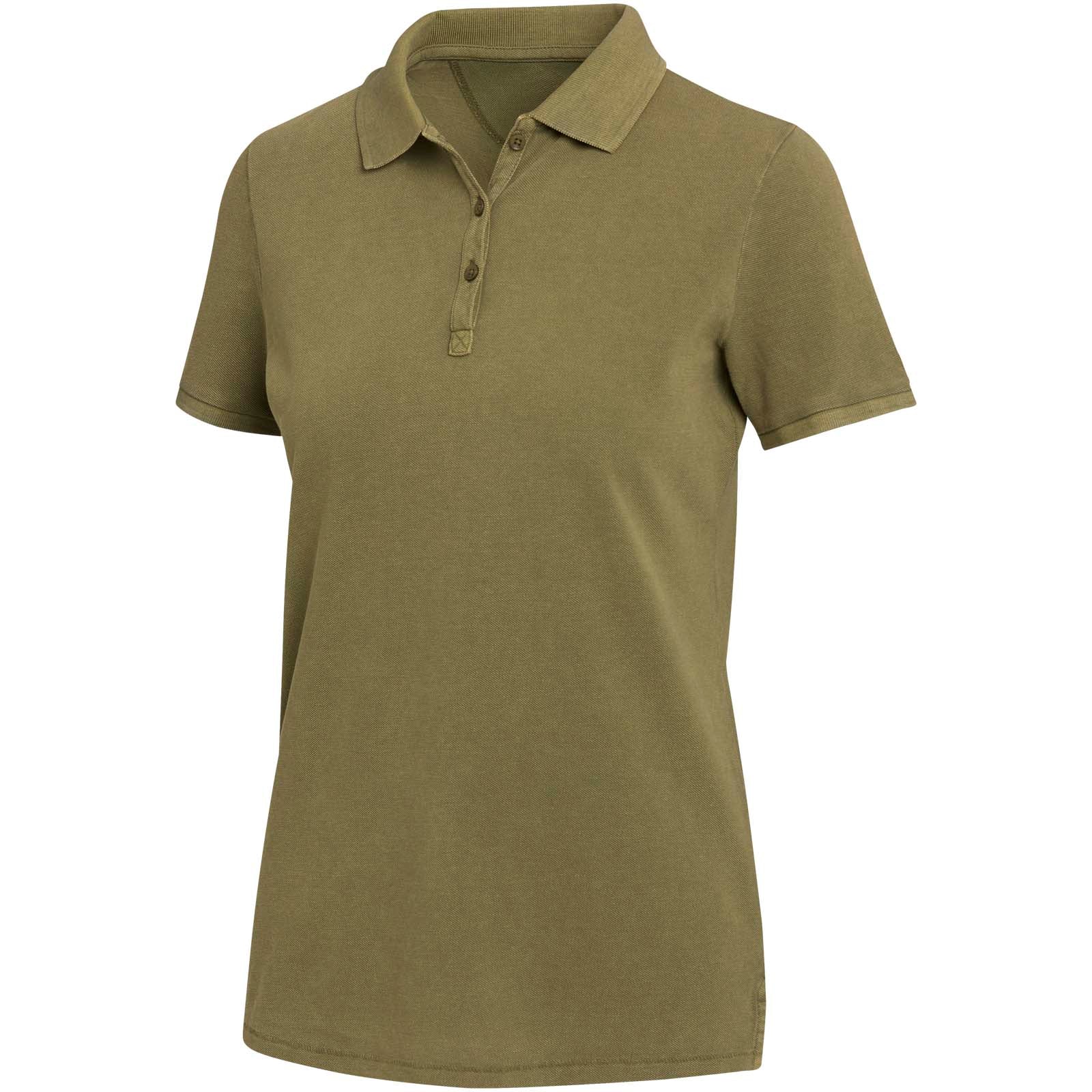 Calgary Poloshirt für Damen im Washed Look, 200 g/m2 – Waldgrün – XXL