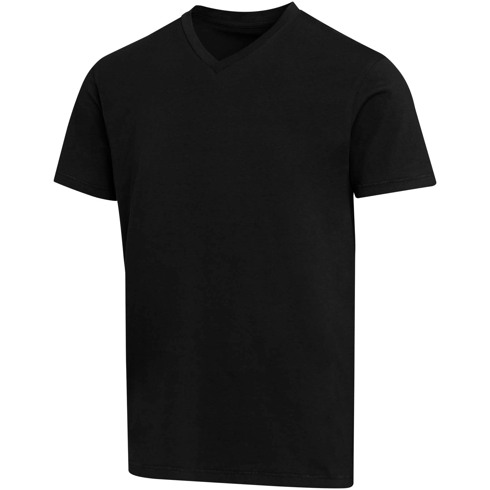 Balfour 200 g/m² Kurzärmeliges T-Shirt V-Ausschnitt Bio Baumwolle (OCS), unisex – Schwarz – 3XS