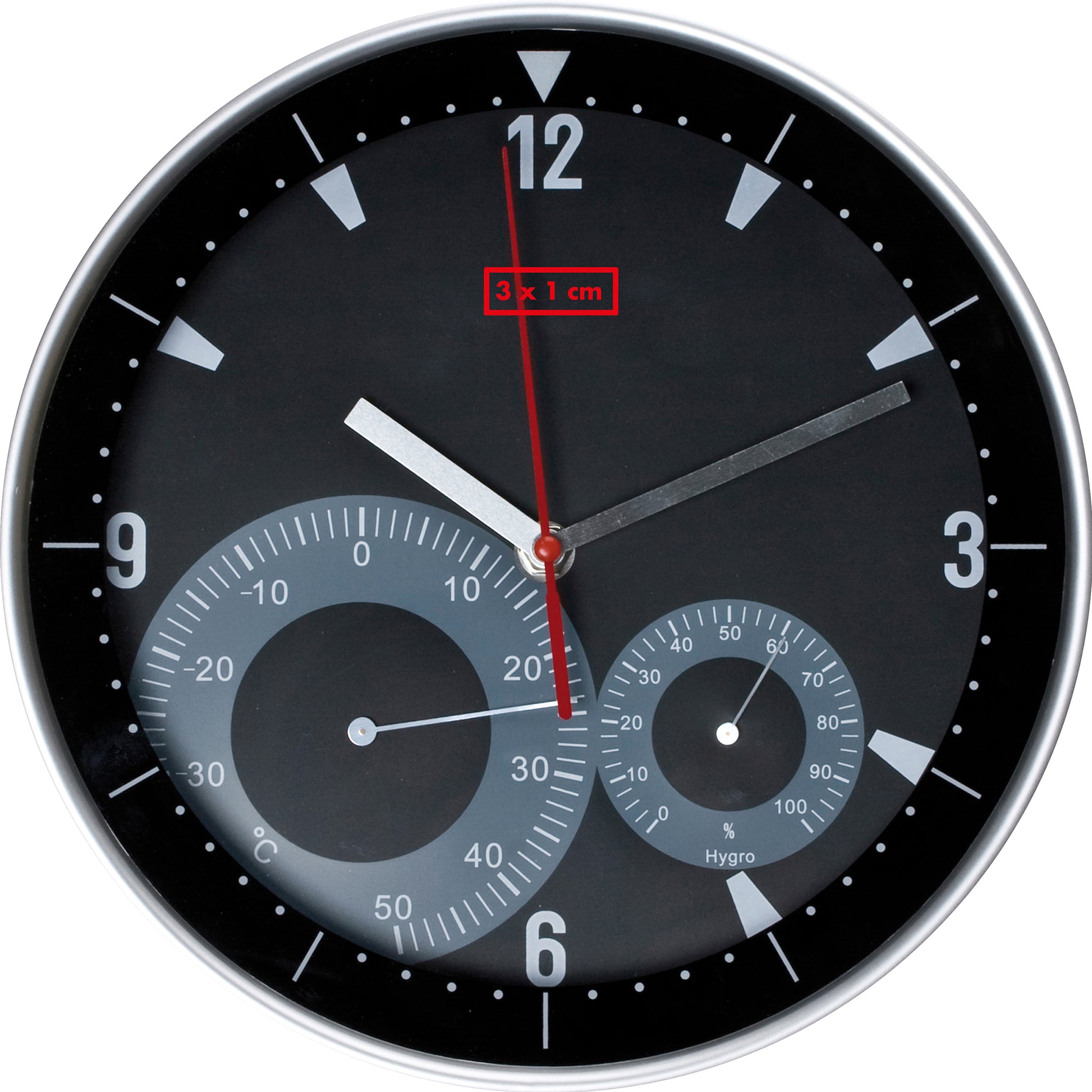 Wanduhr mit Hygro - und Thermometer GEORGE