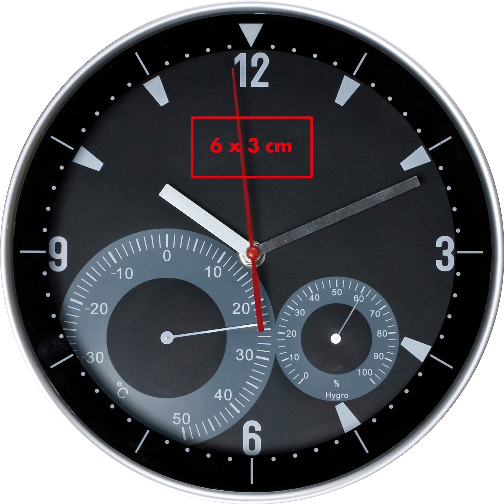 Wanduhr mit Hygro - und Thermometer GEORGE