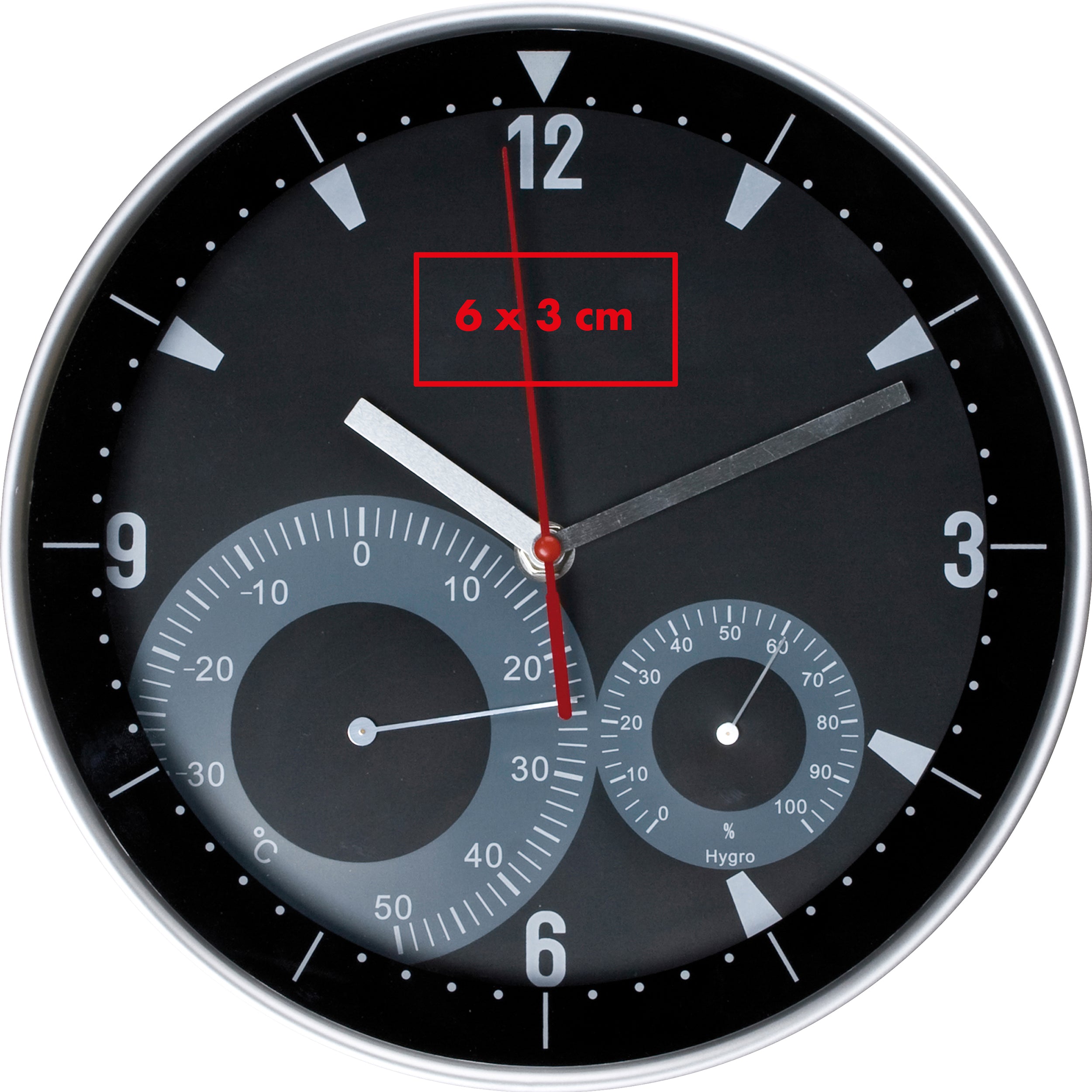 Wanduhr mit Hygro - und Thermometer GEORGE