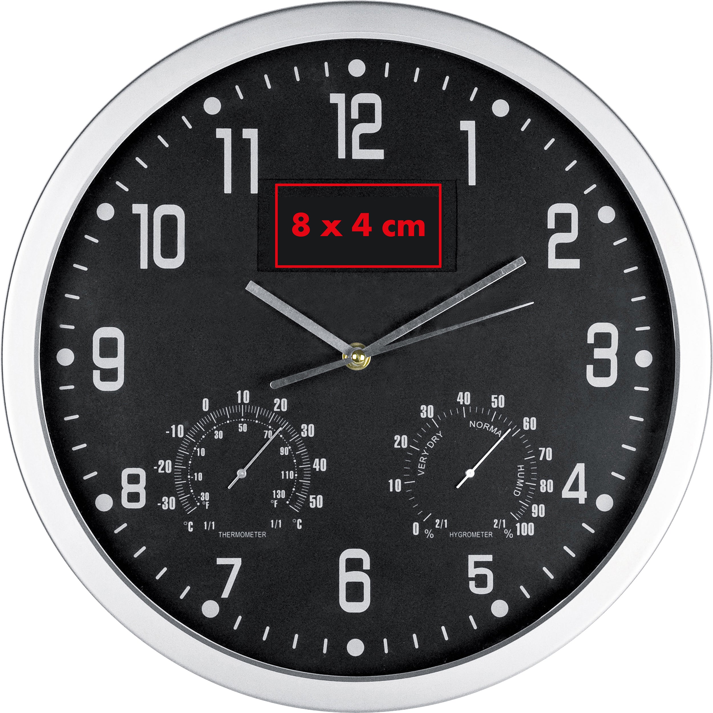 Wanduhr mit Hygro - und Thermometer MALCOLM
