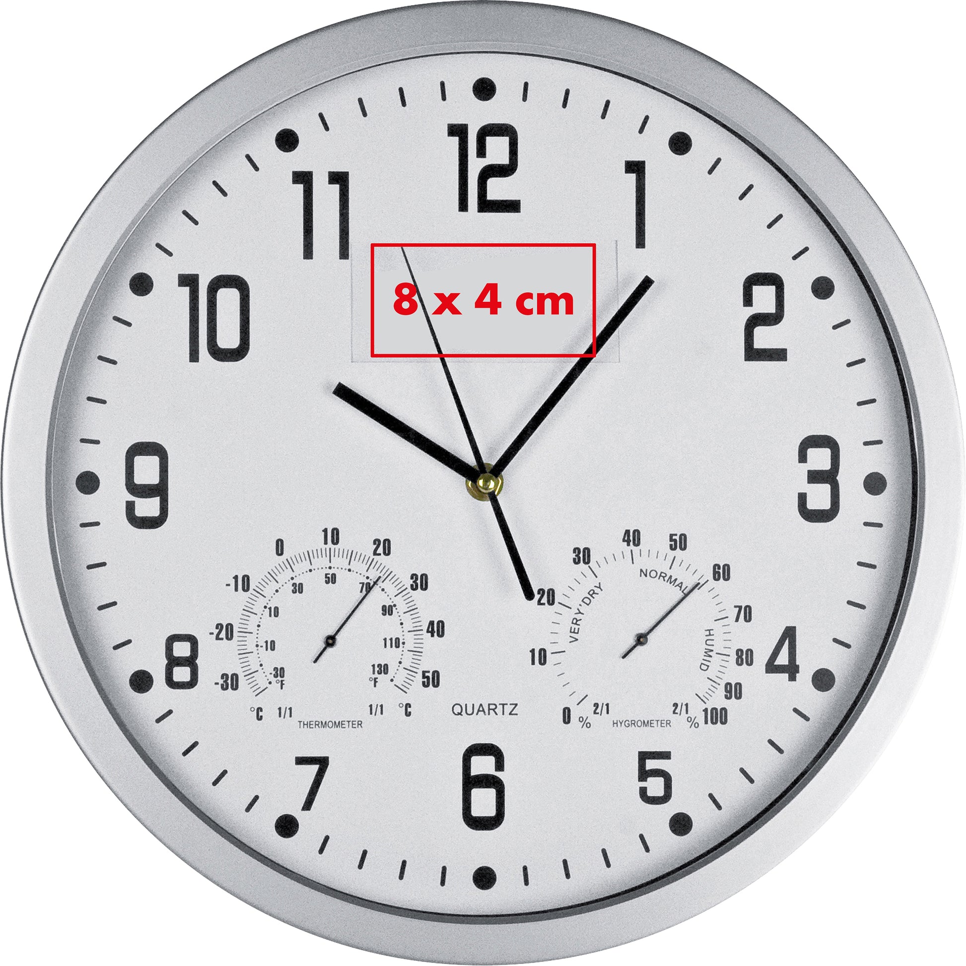 Wanduhr mit Hygro - und Thermometer MALCOLM