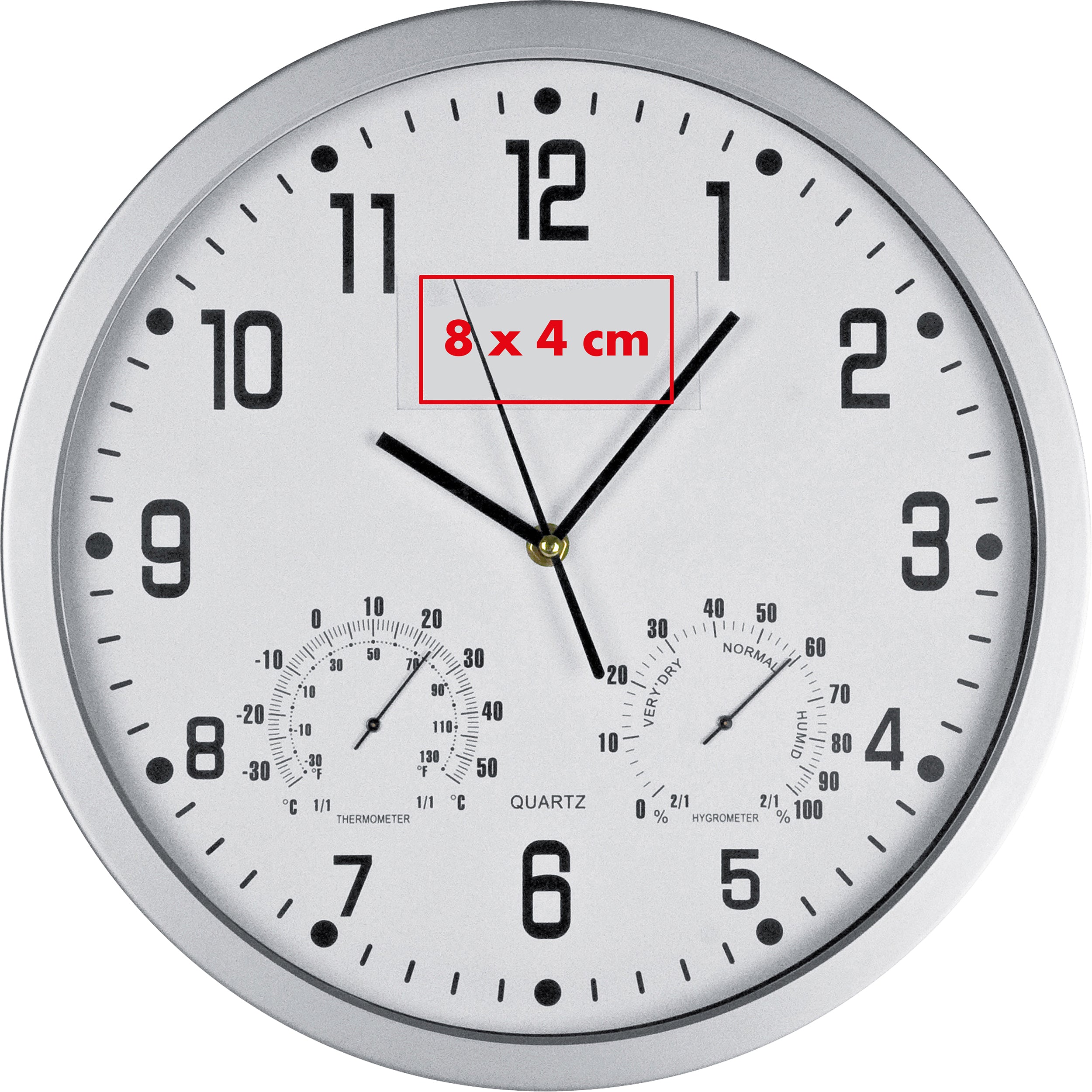 Wanduhr mit Hygro - und Thermometer MALCOLM