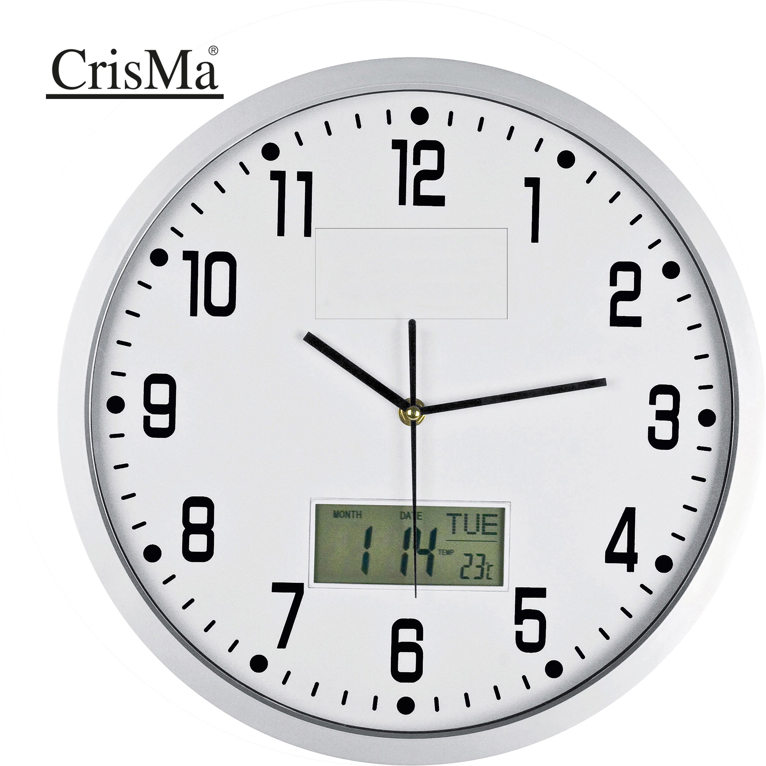 Analoge Wanduhr mit Digitalanzeige FRED