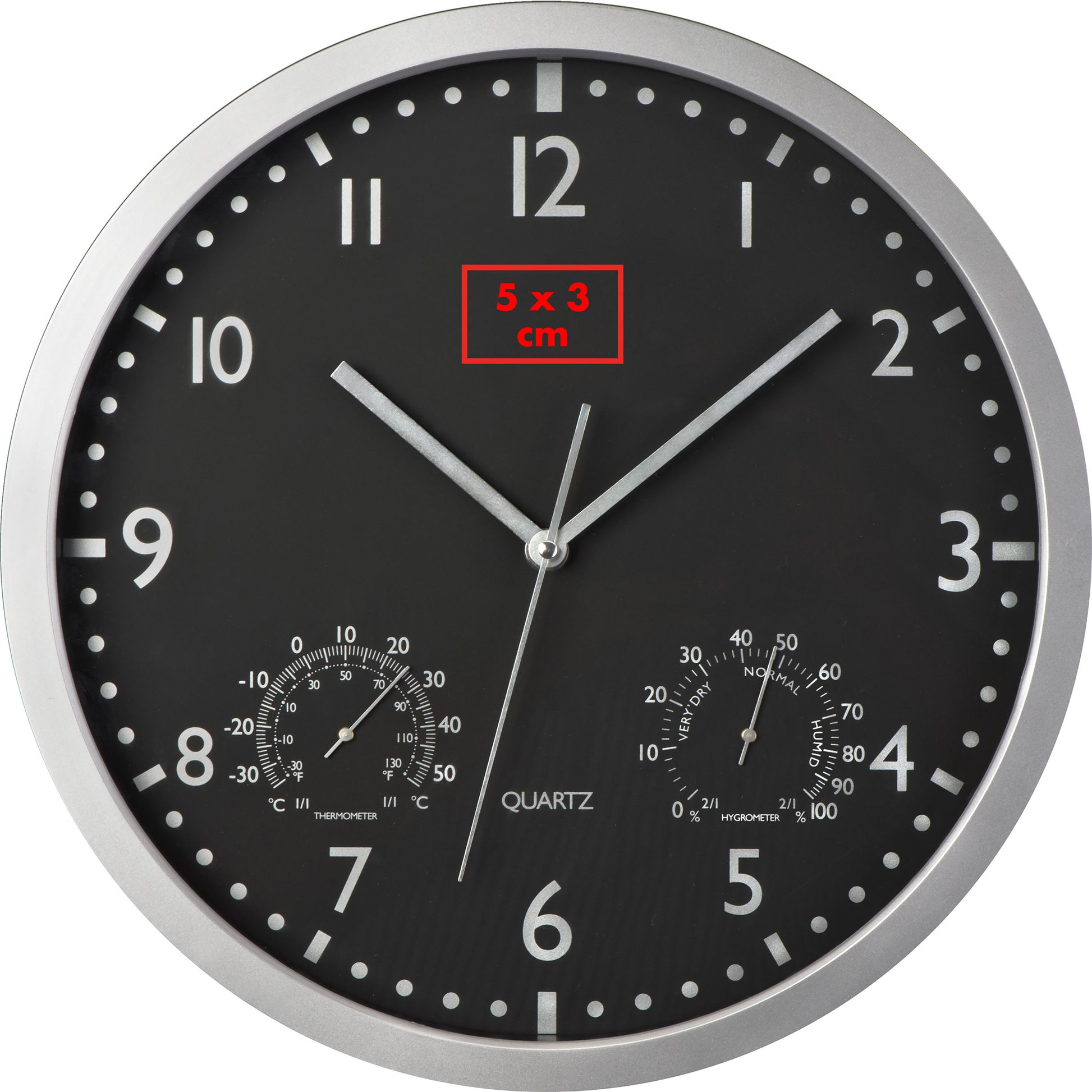 Wanduhr mit Hygro - und Thermometer LUIZA