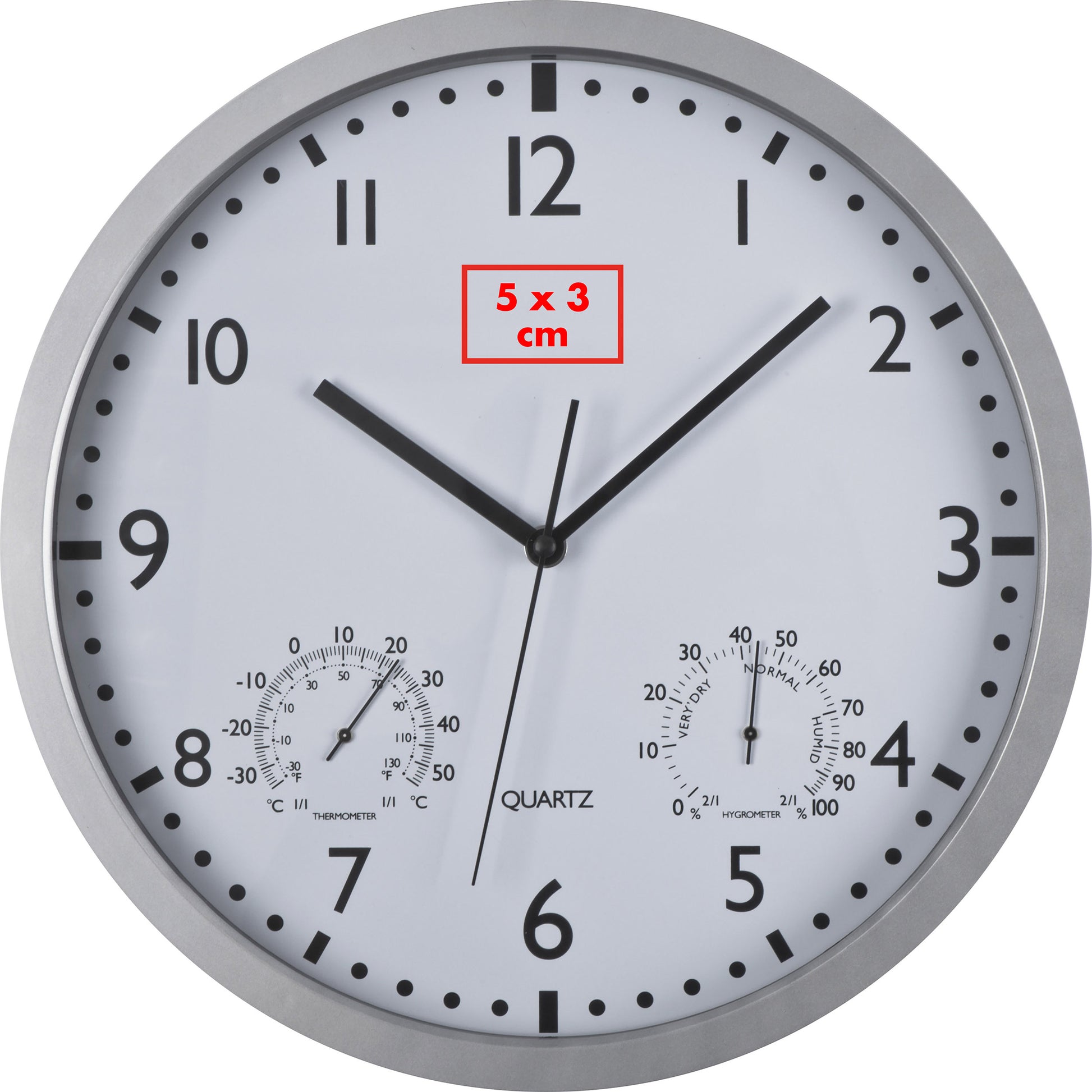 Wanduhr mit Hygro - und Thermometer LUIZA