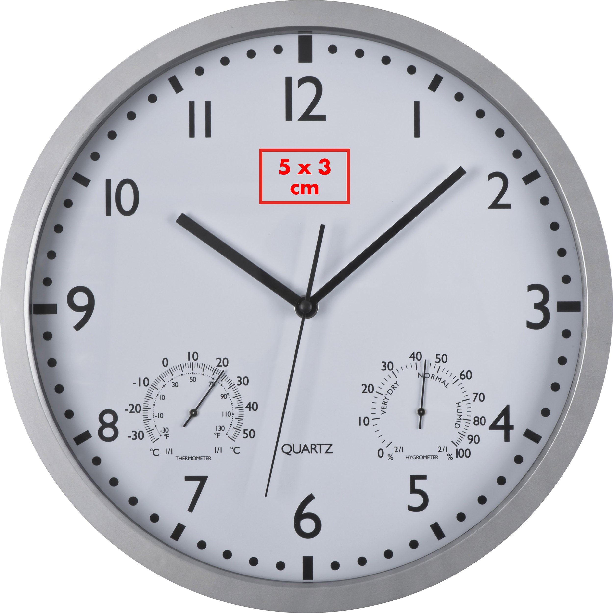 Wanduhr mit Hygro - und Thermometer LUIZA