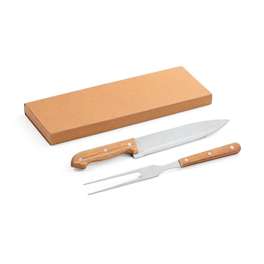 SALSA. Grill-Set aus Bambus und Edelstahl 2-teilig bestehend aus einer Grillgabel und einem Messer – zusätzliche Ansicht