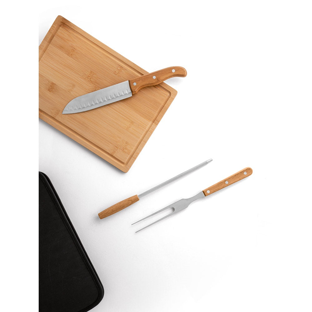 FLARE. Grill-Set aus Holz und Edelstahl, 5-teilig – zusätzliche Ansicht