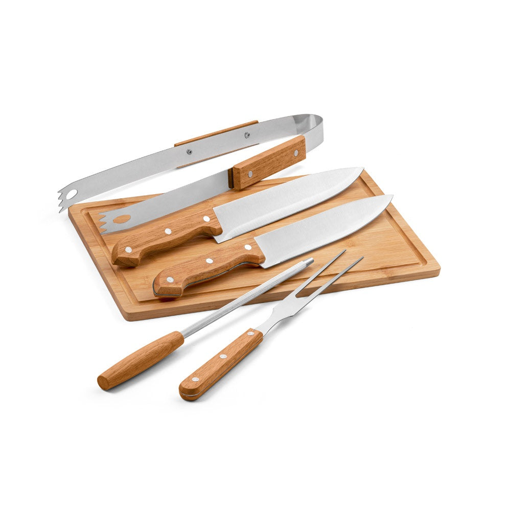 FLARE. Grill-Set aus Holz und Edelstahl, 5-teilig – zusätzliche Ansicht