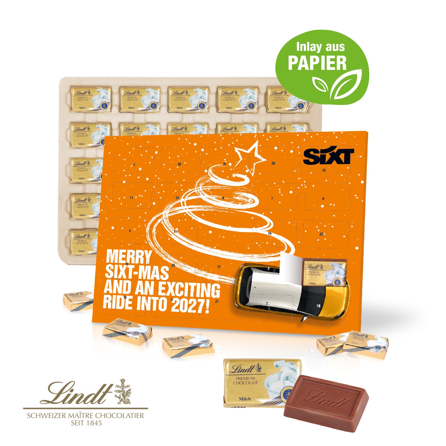 Tisch-Adventskalender mit Lindt Schokolade – Select Edition – Produktansicht