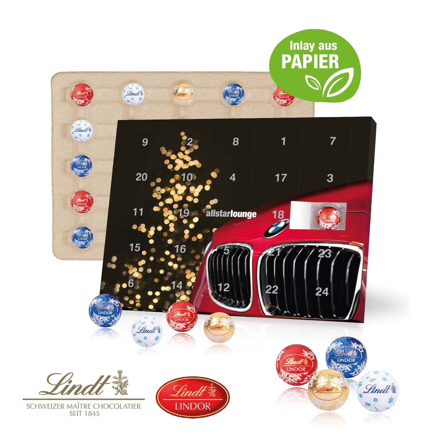 Tisch-Adventskalender mit Lindt Lindor – Gourmet Edition – Produktansicht
