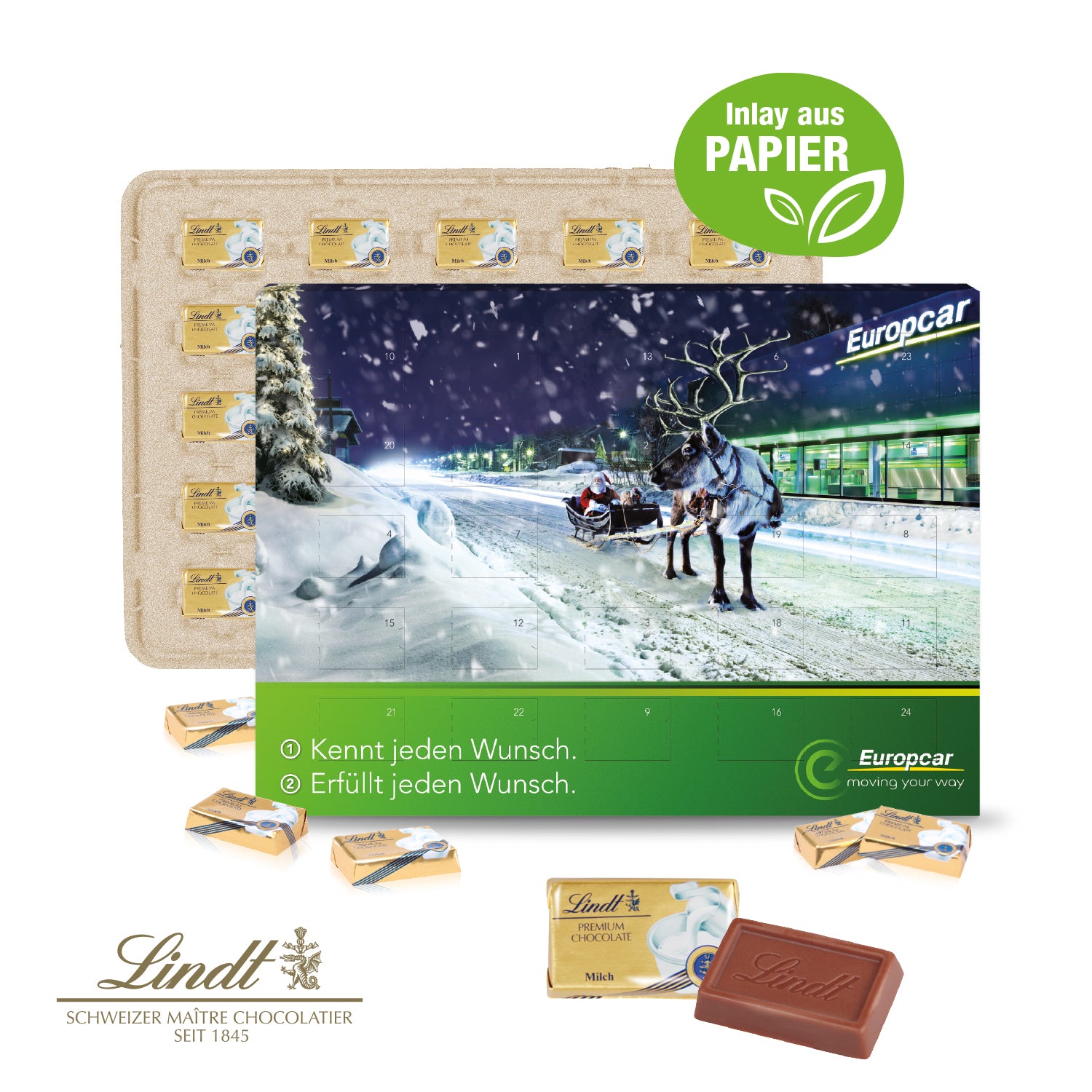 Wand-Adventskalender mit Lindt Schokolade – Produktansicht