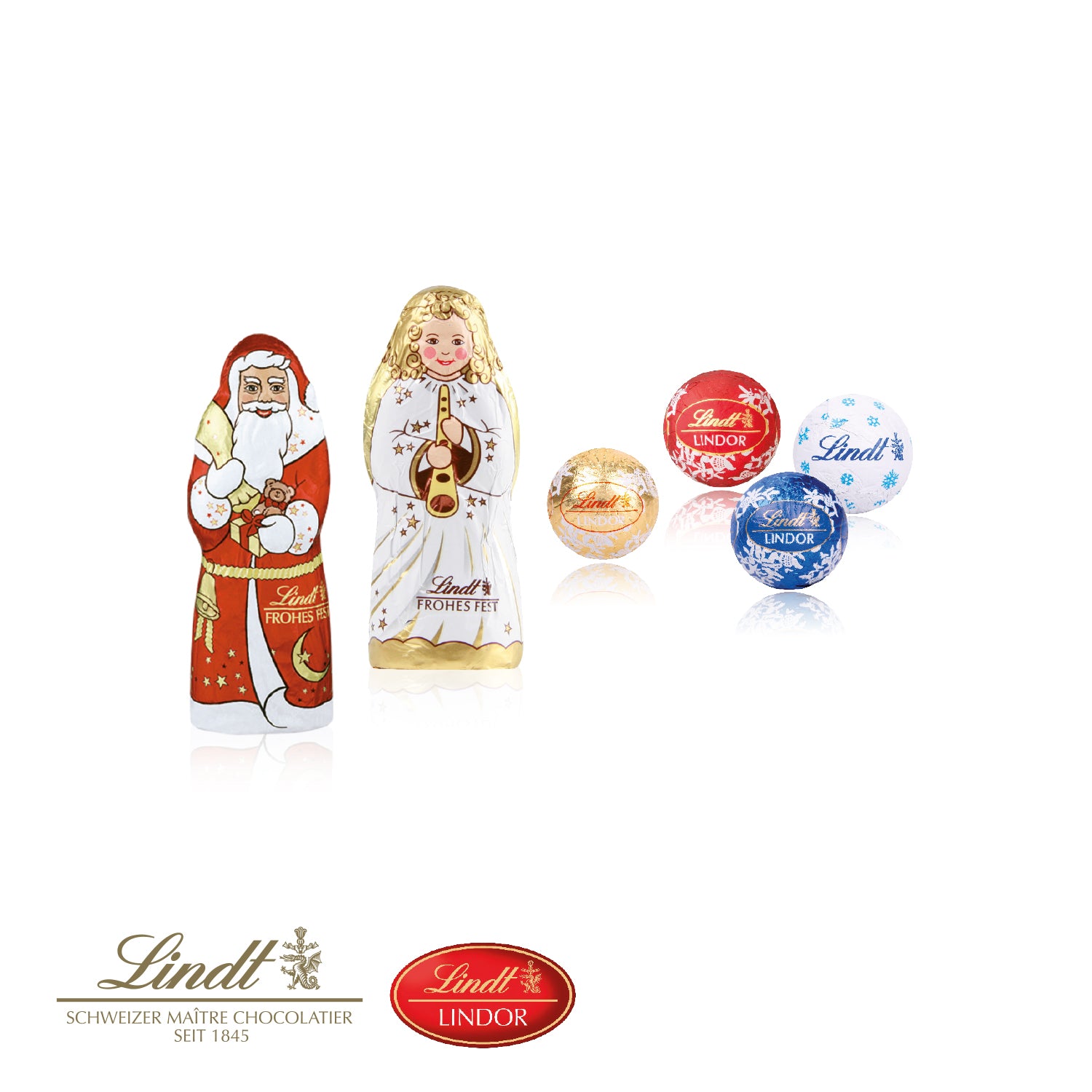 Adventskalender mit Lindt Mix und Gutschein-Option – mit Papier-Inlay – Füllung