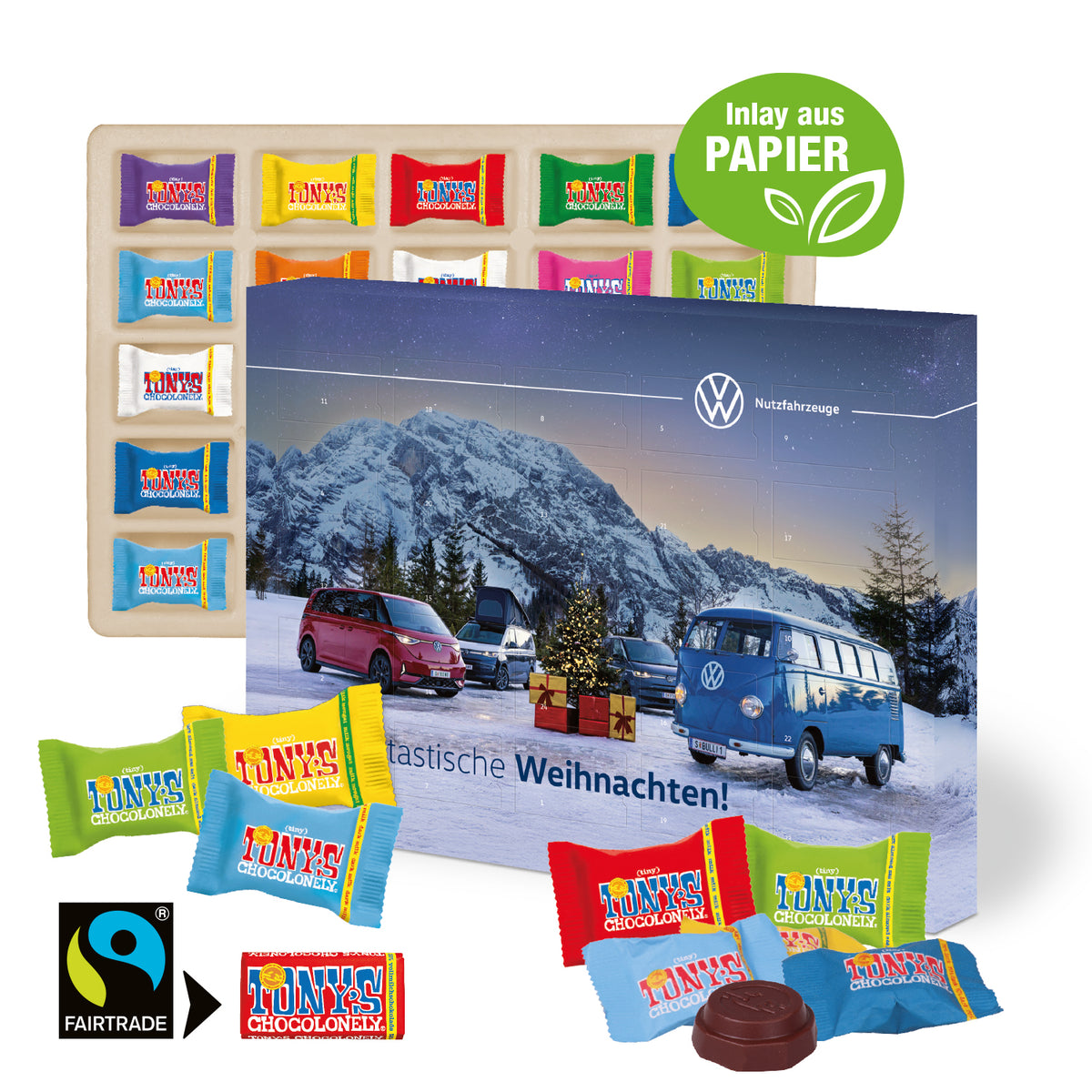 Adventskalender mit Tony’s Chocolonely Schokolade