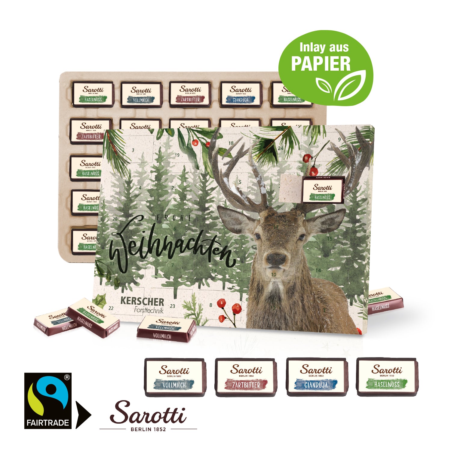 Tisch-Adventskalender mit Sarotti Schokolade – Produktansicht