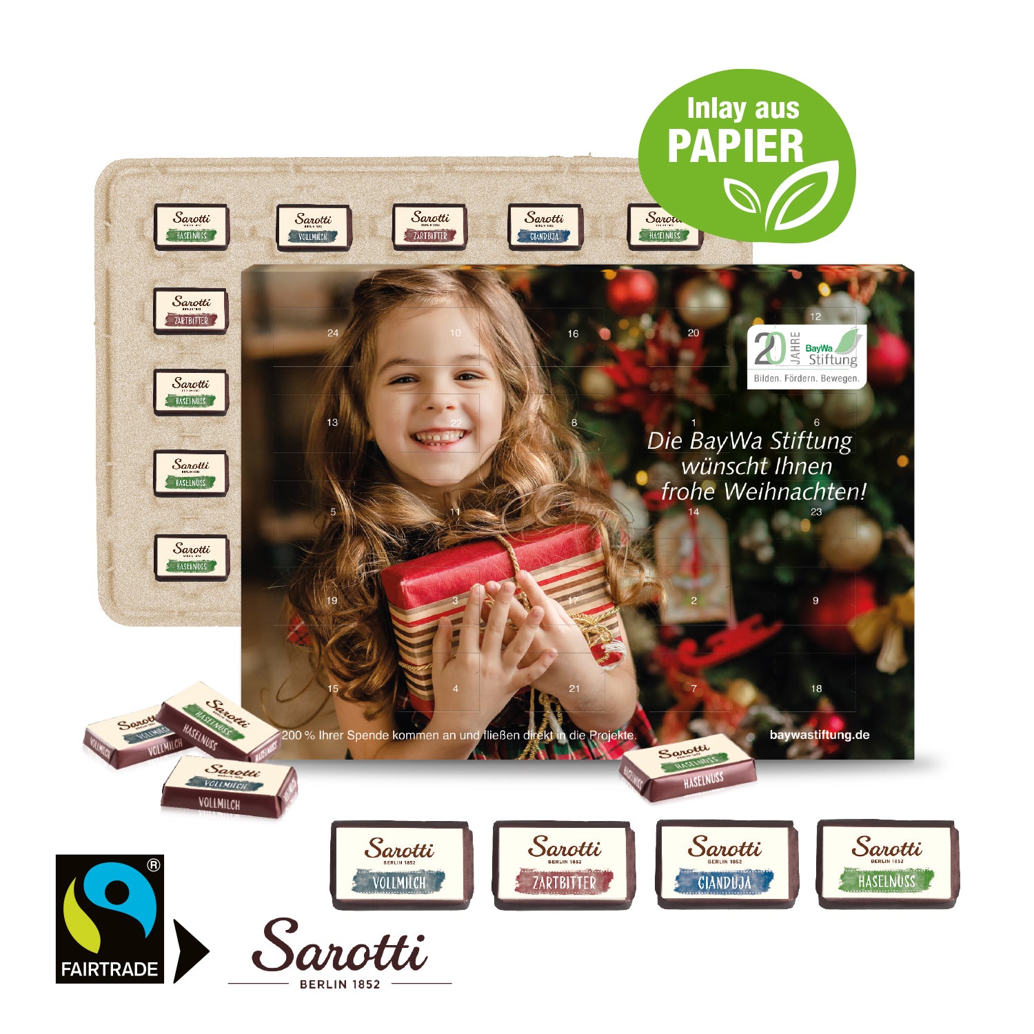 Wand-Adventskalender Sarotti Business Exklusiv – mit Papier-Inlay – Produktansicht