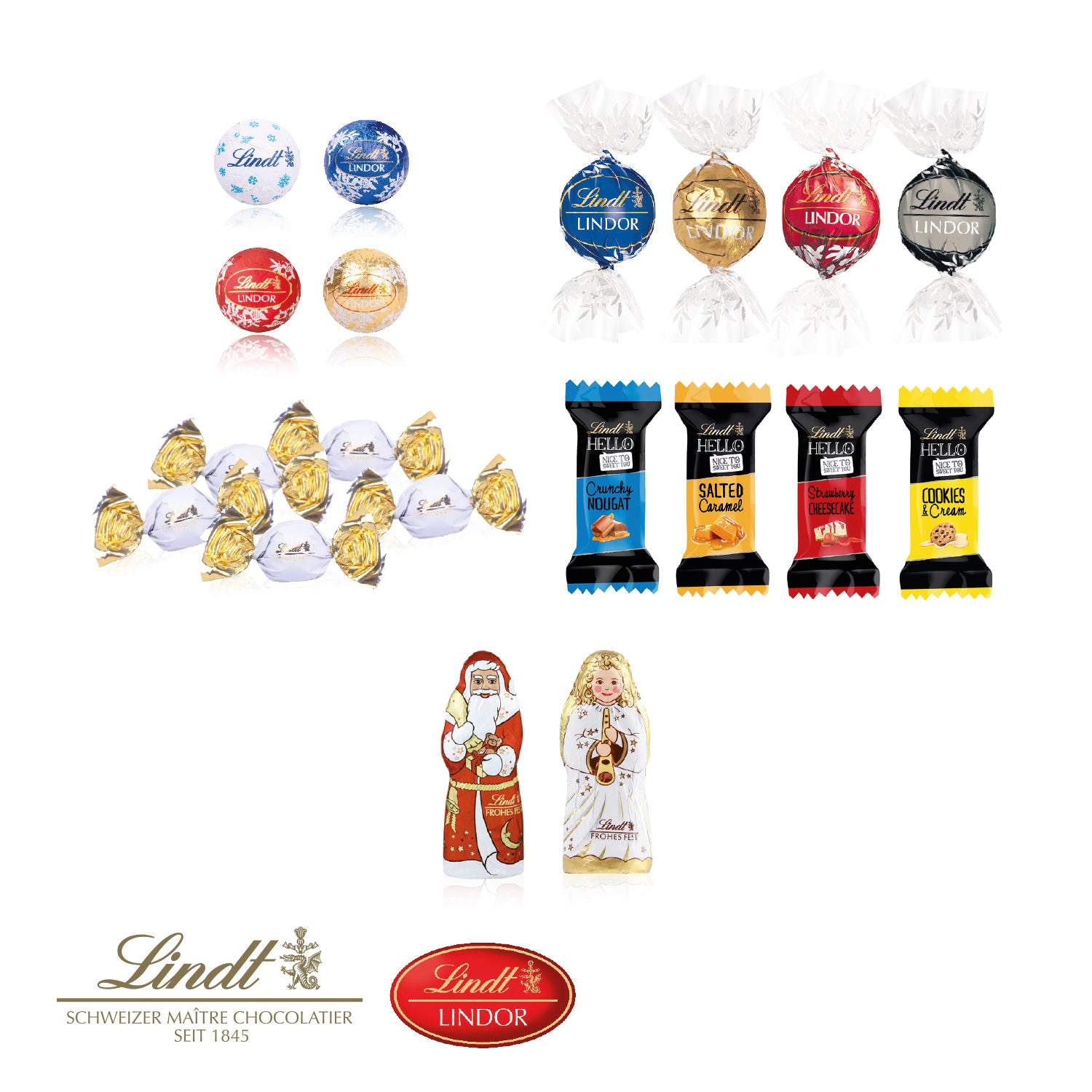 Adventskalender Lindt Premium Selection – mit Papier-Inlay – Füllung