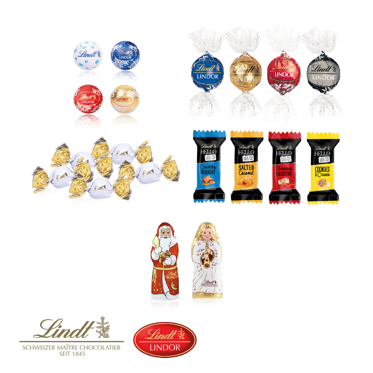 Adventskalender Lindt Premium Selection – mit Papier-Inlay – Füllung