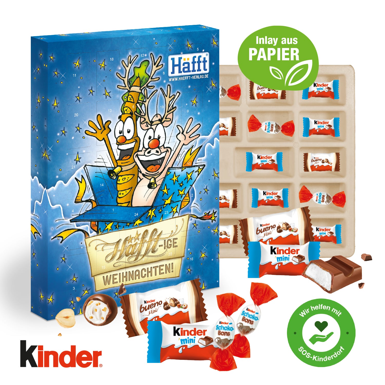 Adventskalender kinder® Happy Moments“ – mit Papier-Inlay – Produktansicht