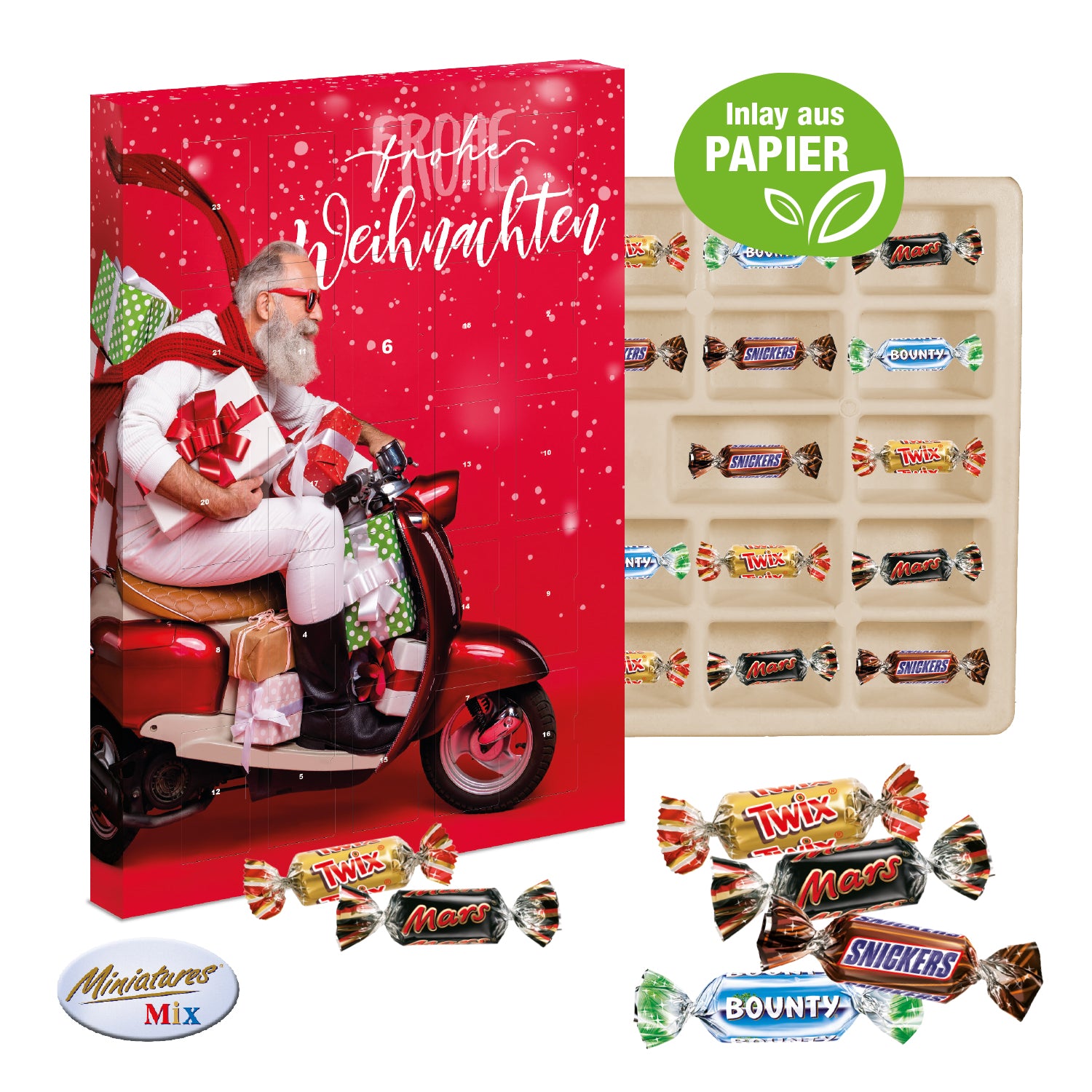 Adventskalender Mars® Miniatures® Mix – mit Papier-Inlay – Produktansicht