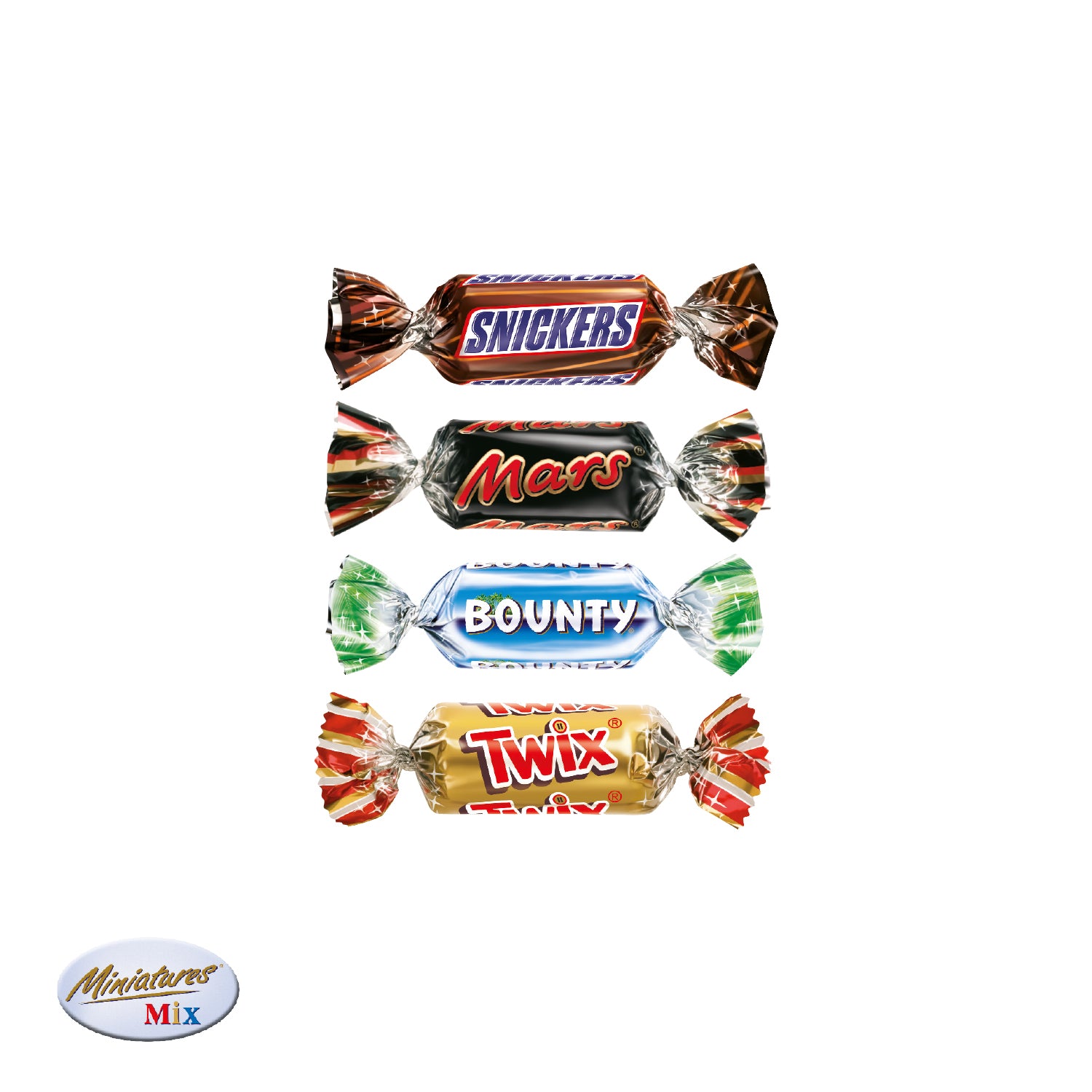 Adventskalender Mars® Miniatures® Mix – mit Papier-Inlay – Füllung