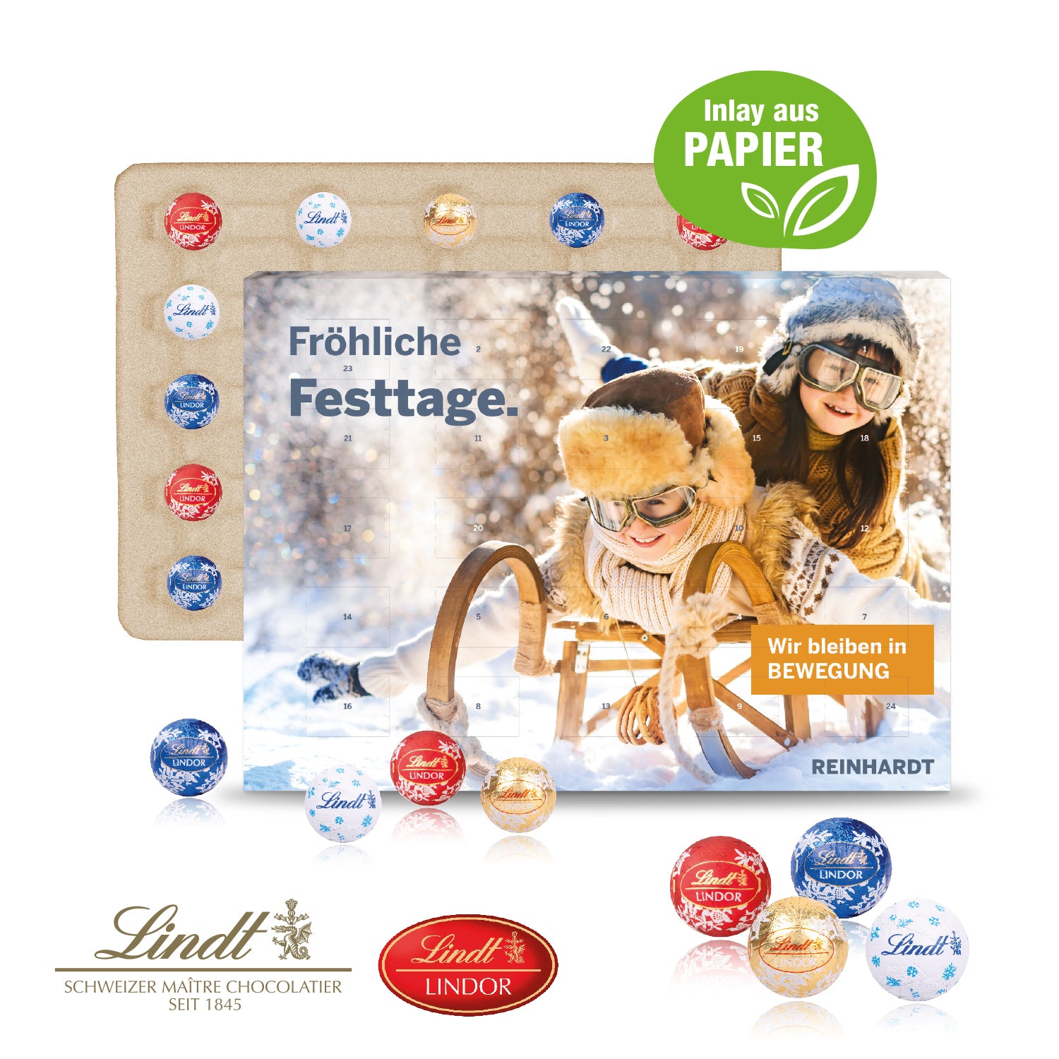 Wand-Adventskalender mit Lindt Lindor – Gourmet Edition – Produktansicht