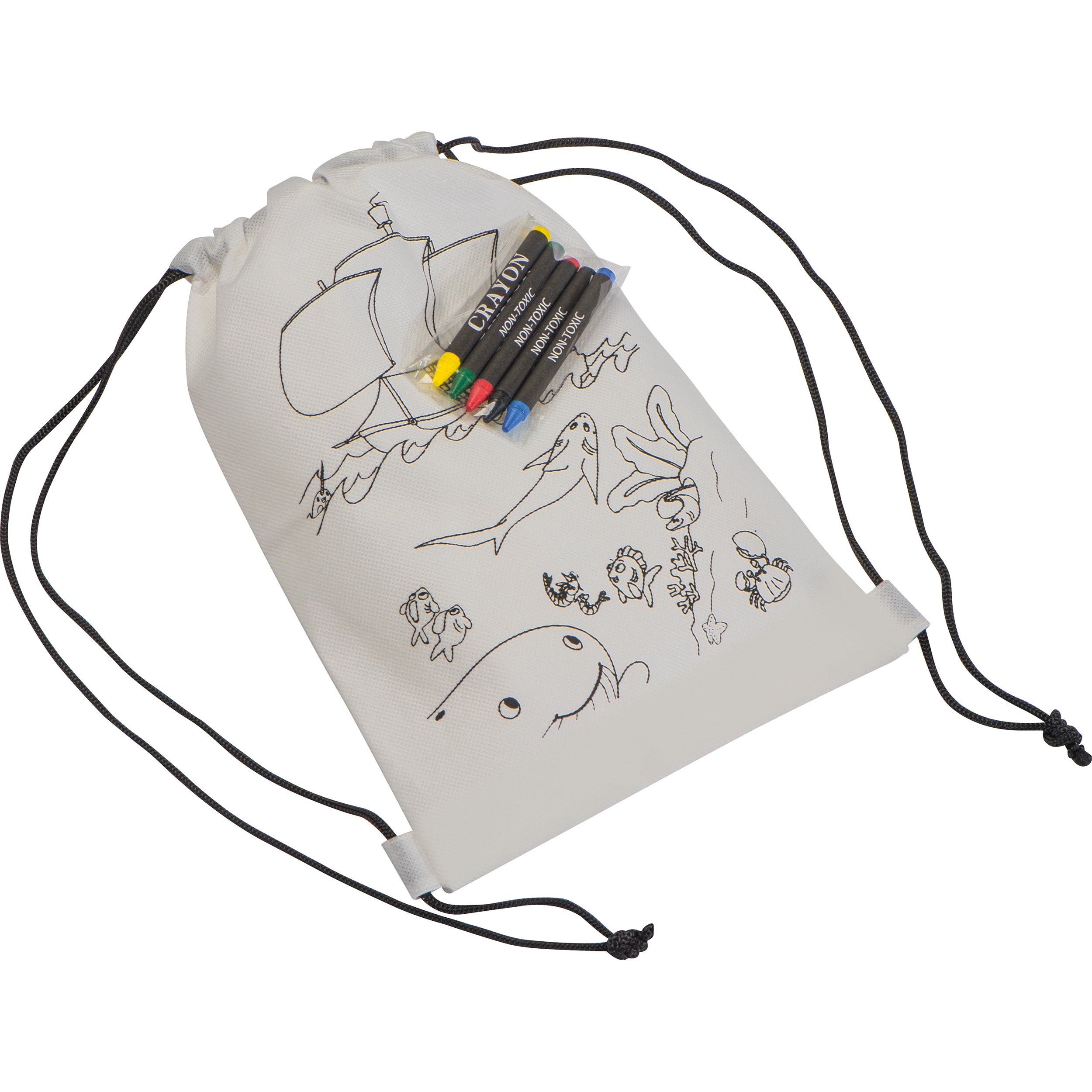 Non-Woven Kordeltasche inkl. Wachsmalstiften THEA