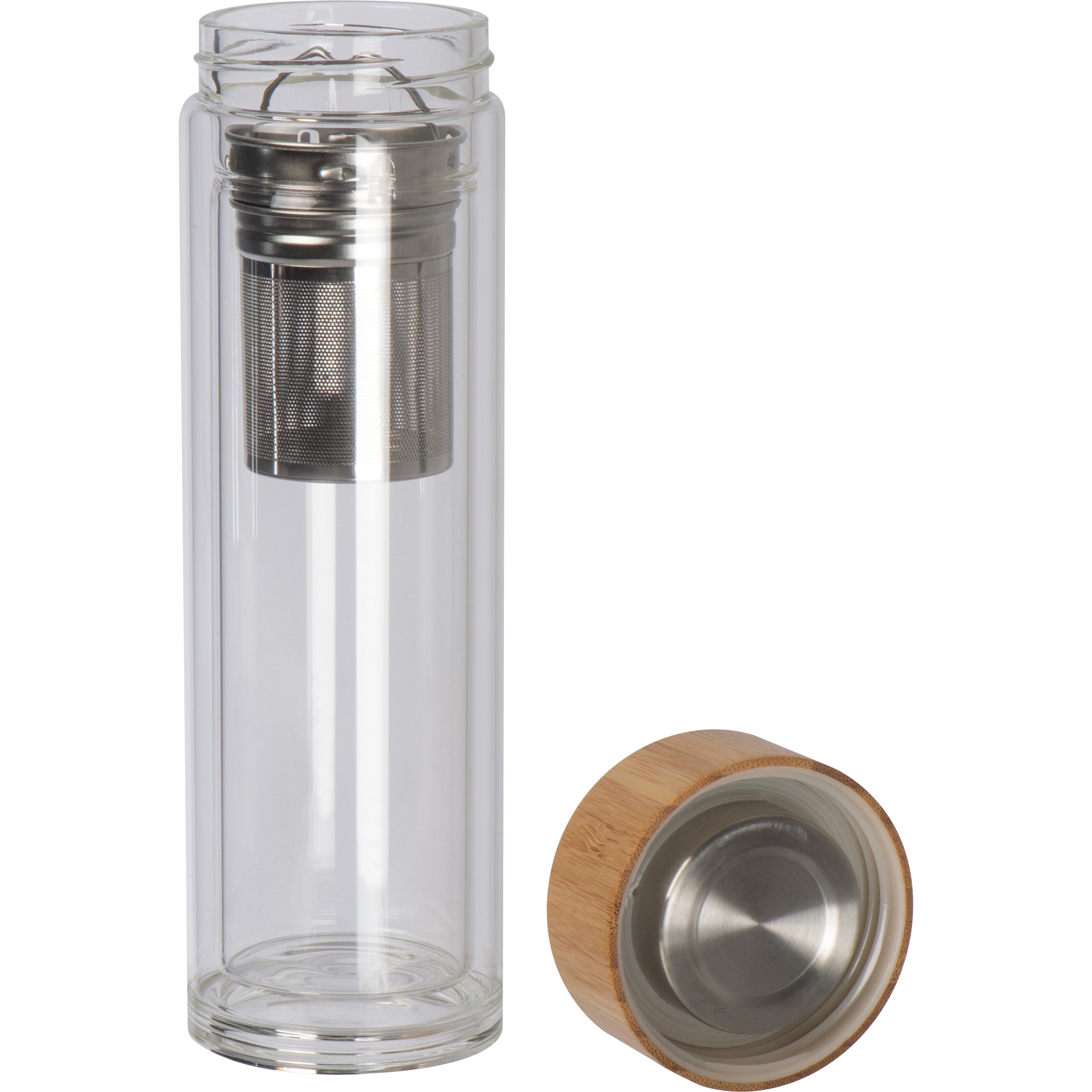 Vakuum Borosilikat Glasflasche mit Teesieb, 420 ml HENDRIK
