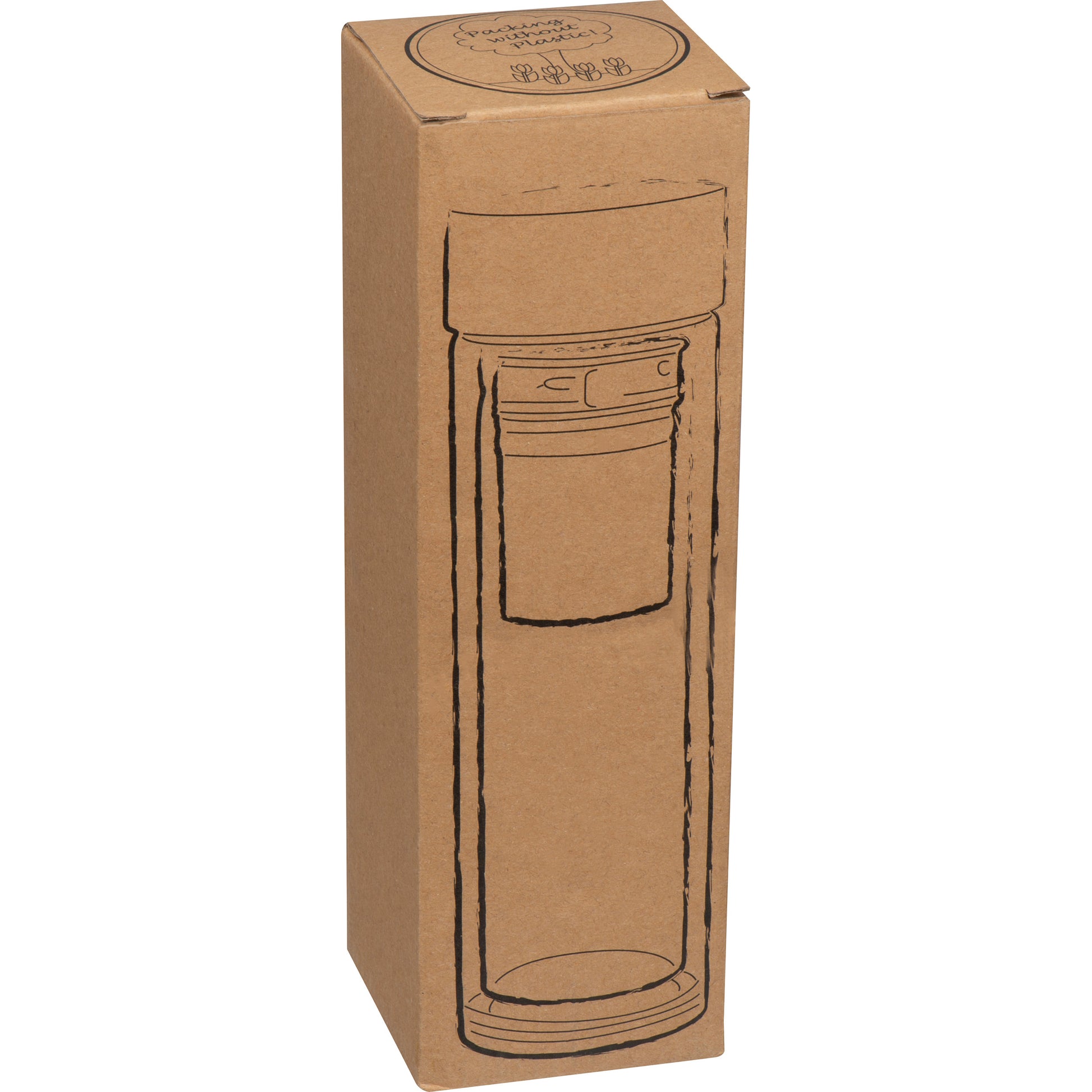 Vakuum Borosilikat Glasflasche mit Teesieb, 420 ml HENDRIK